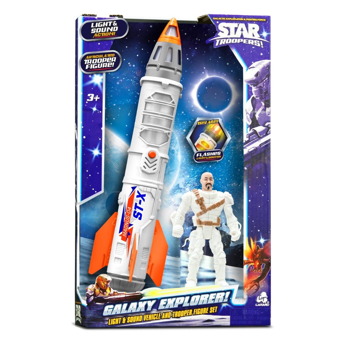 Lanard Toys Set de joaca cu racheta si figurina Star Troopers Magnus 04 ST-X