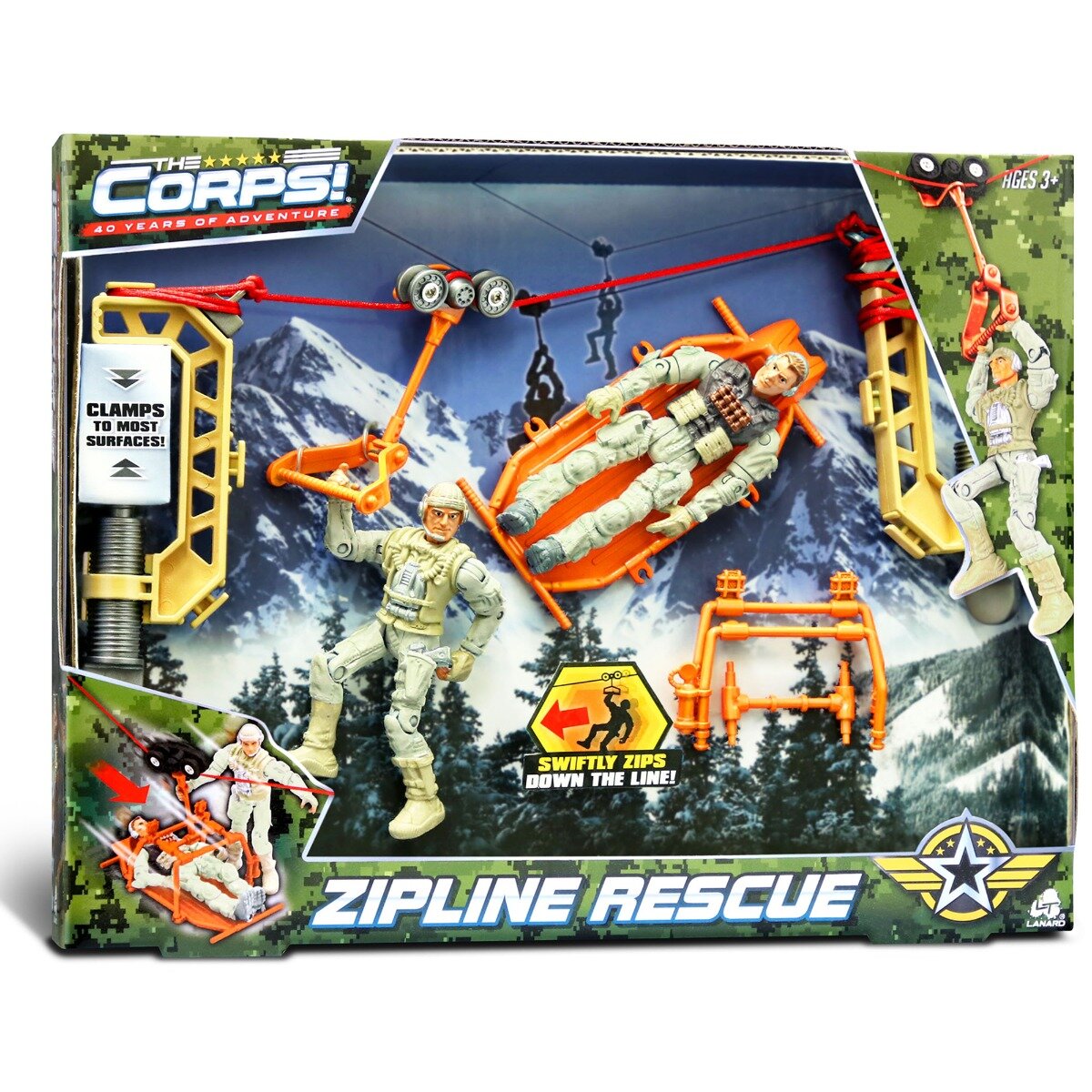 Lanard Toys Set de joaca The Corps Universe Zipline Rescue