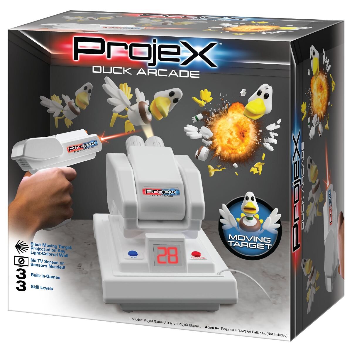 Laser X Consola de jocuri cu proiector si 1 blaster ProjeX Duck Arcade