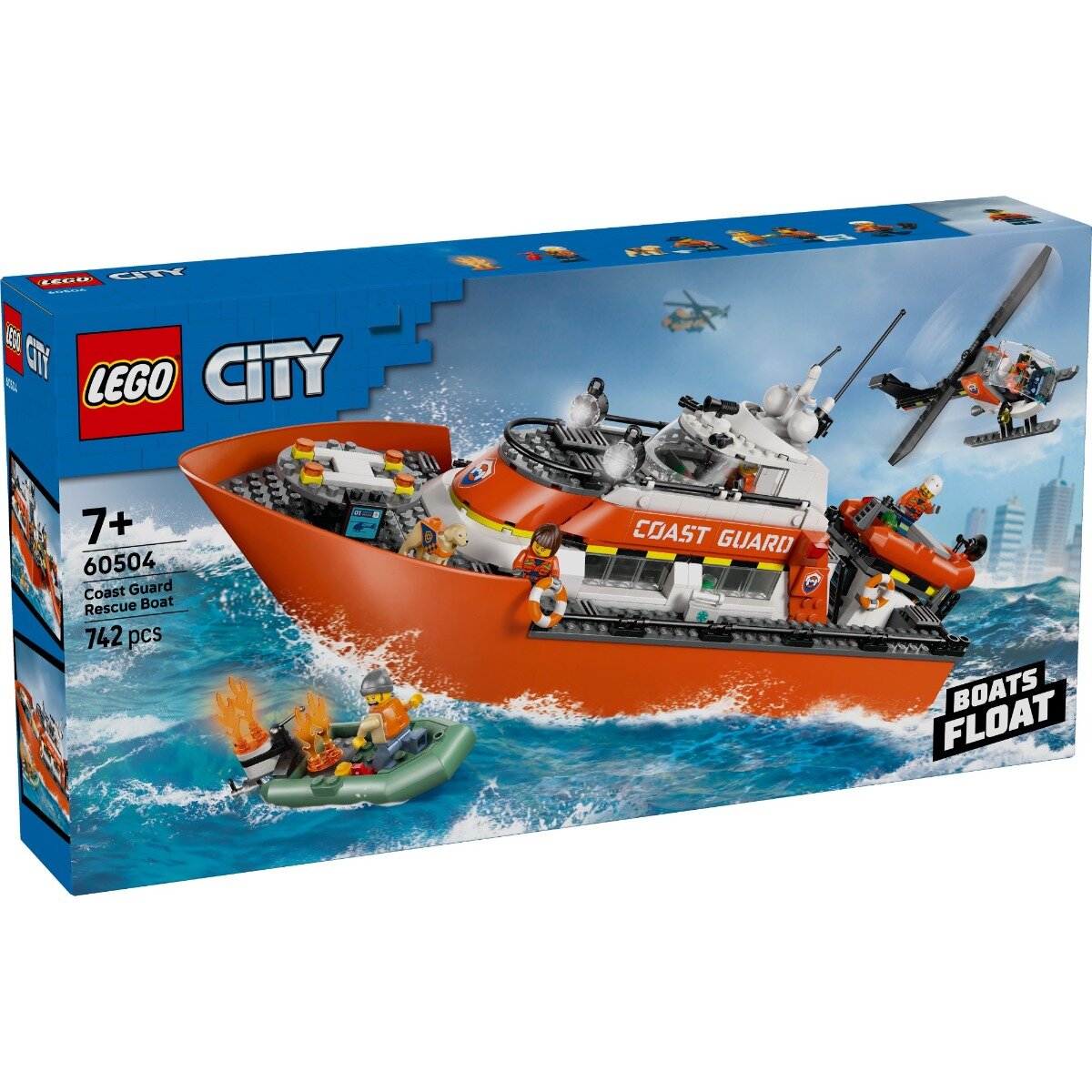 LEGO® City - Barca de salvare si elicopter ale Pazei de Coasta (60504)