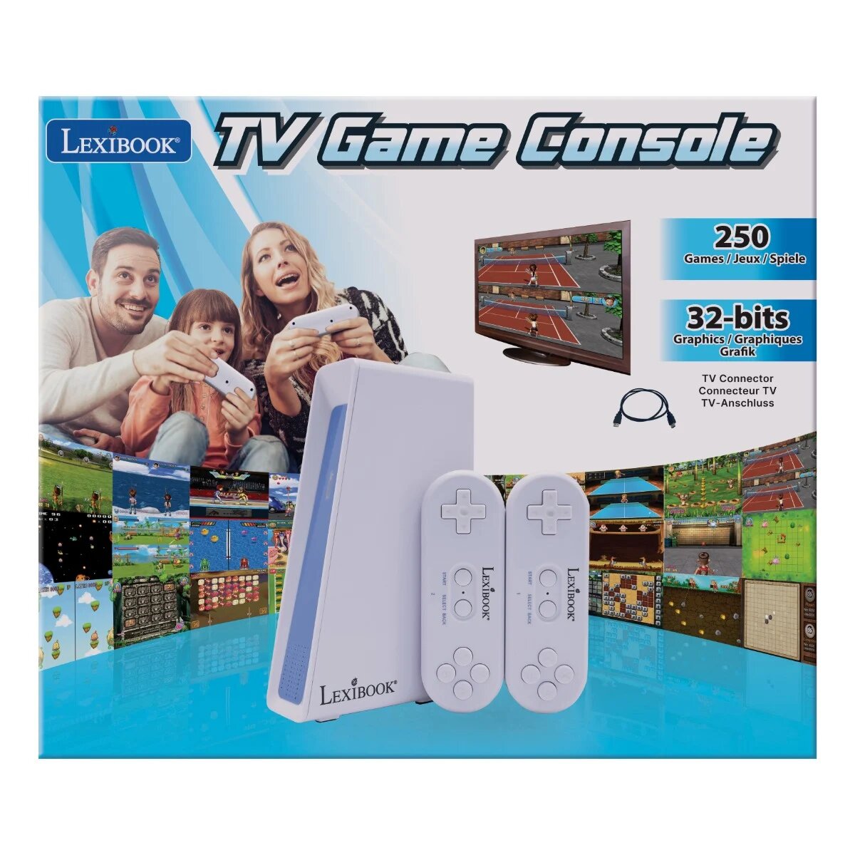 Lexibook Consola Tv cu 250 jocuri si 2 controlere wireless 32-Bit Graphics