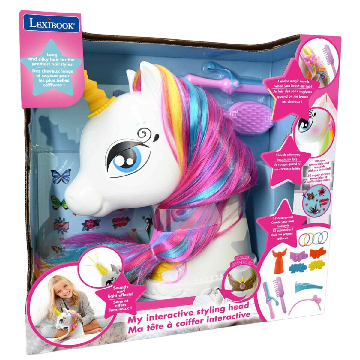 Lexibook Jucarie interactiva Styling Head Unicorn cu accesorii