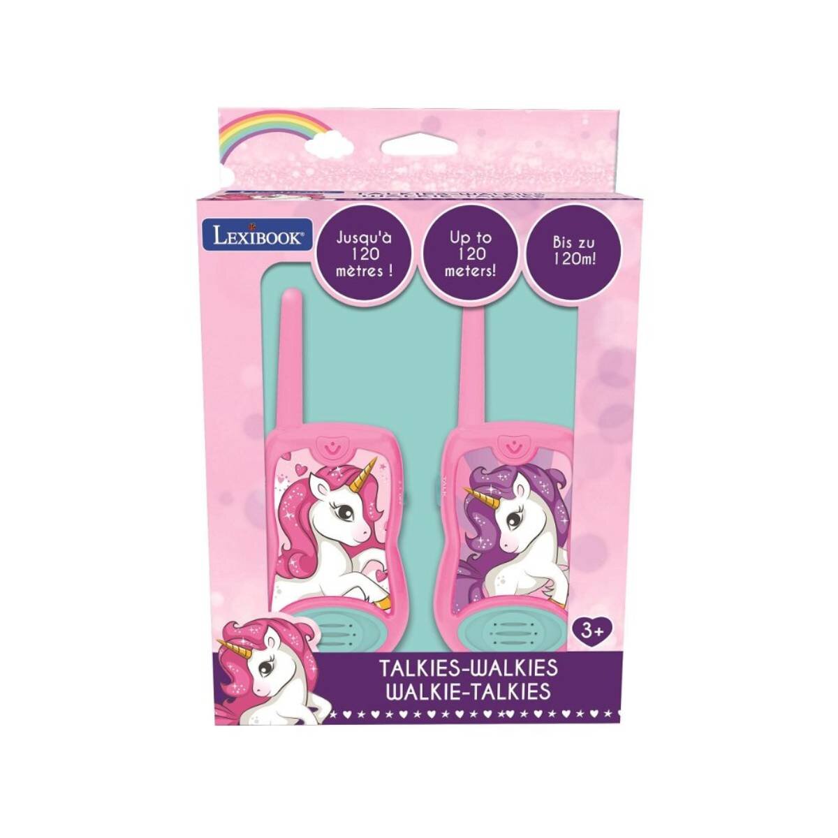 Lexibook Set Walkie Talkies cu raza de transmisie pana la 200 m Unicorn