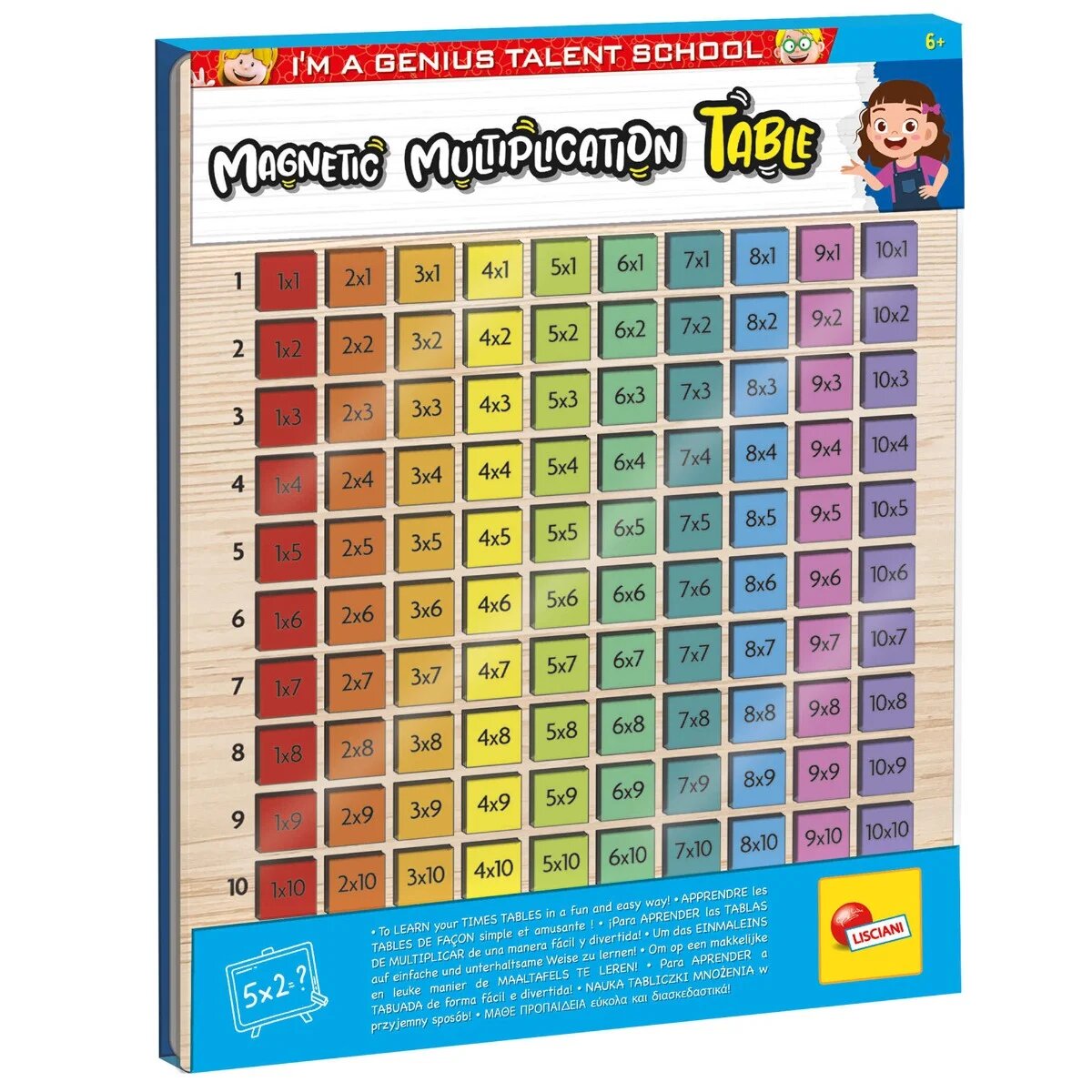LISCIANI Joc educativ din lemn Tabla inmultirii magnetica