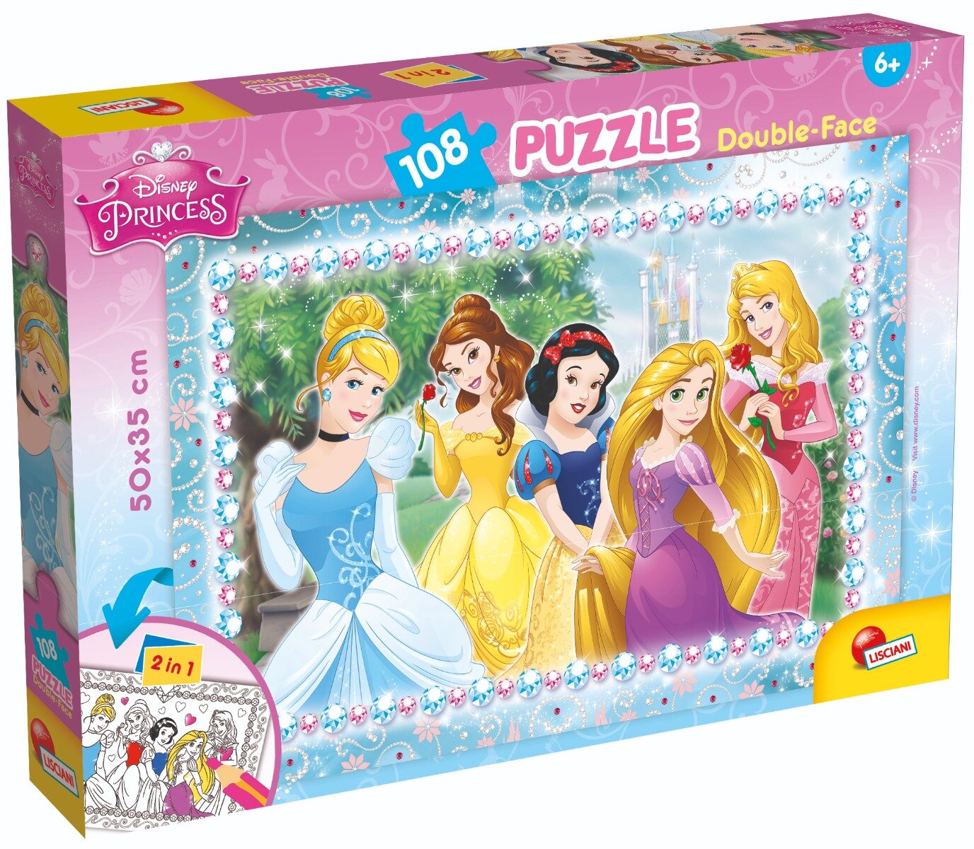 LISCIANI Puzzle 2 in 1 Disney Princess Plus 108 piese