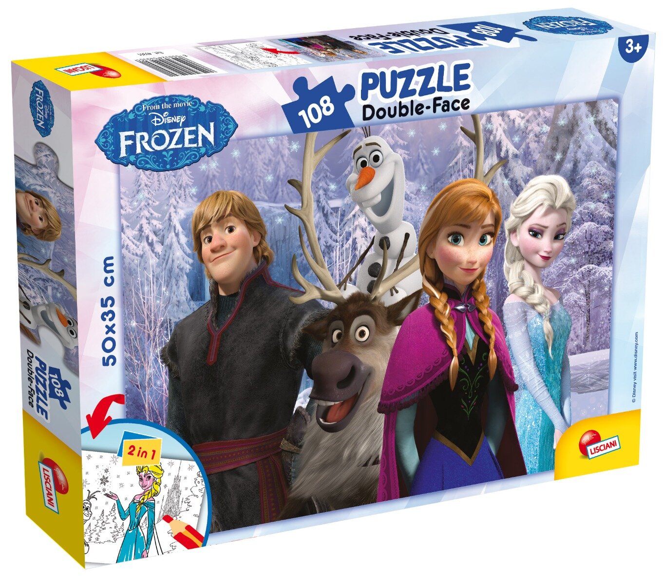 LISCIANI Puzzle 2 In 1 Frozen Plus 108 piese