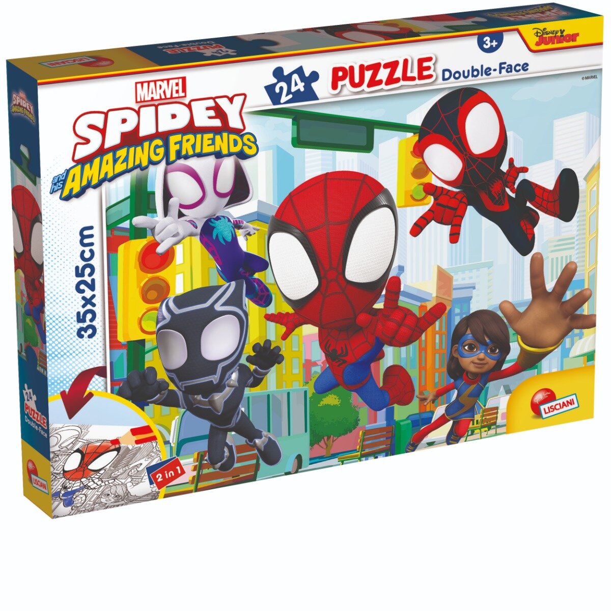 LISCIANI Puzzle 2 in 1 Marvel Spidey si prietenii lui uimitori M-Plus 24 piese