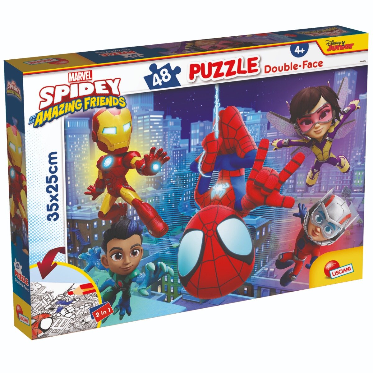 LISCIANI Puzzle 2 in 1 Marvel Spidey si prietenii lui uimitori M-Plus 48 piese