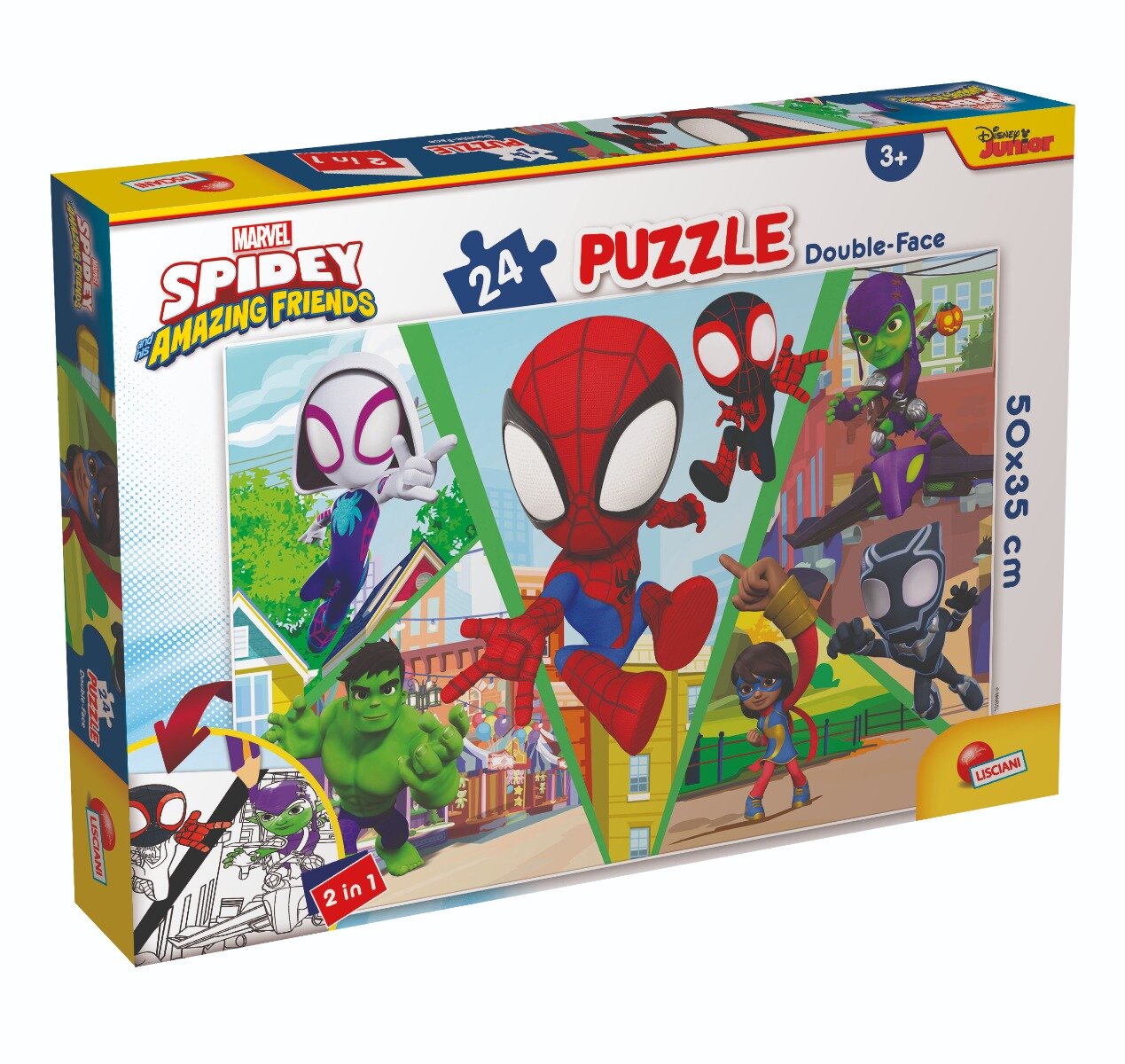 LISCIANI Puzzle 2 in 1 Marvel Spidey si prietenii lui uimitori Provocarea Plus 24 piese