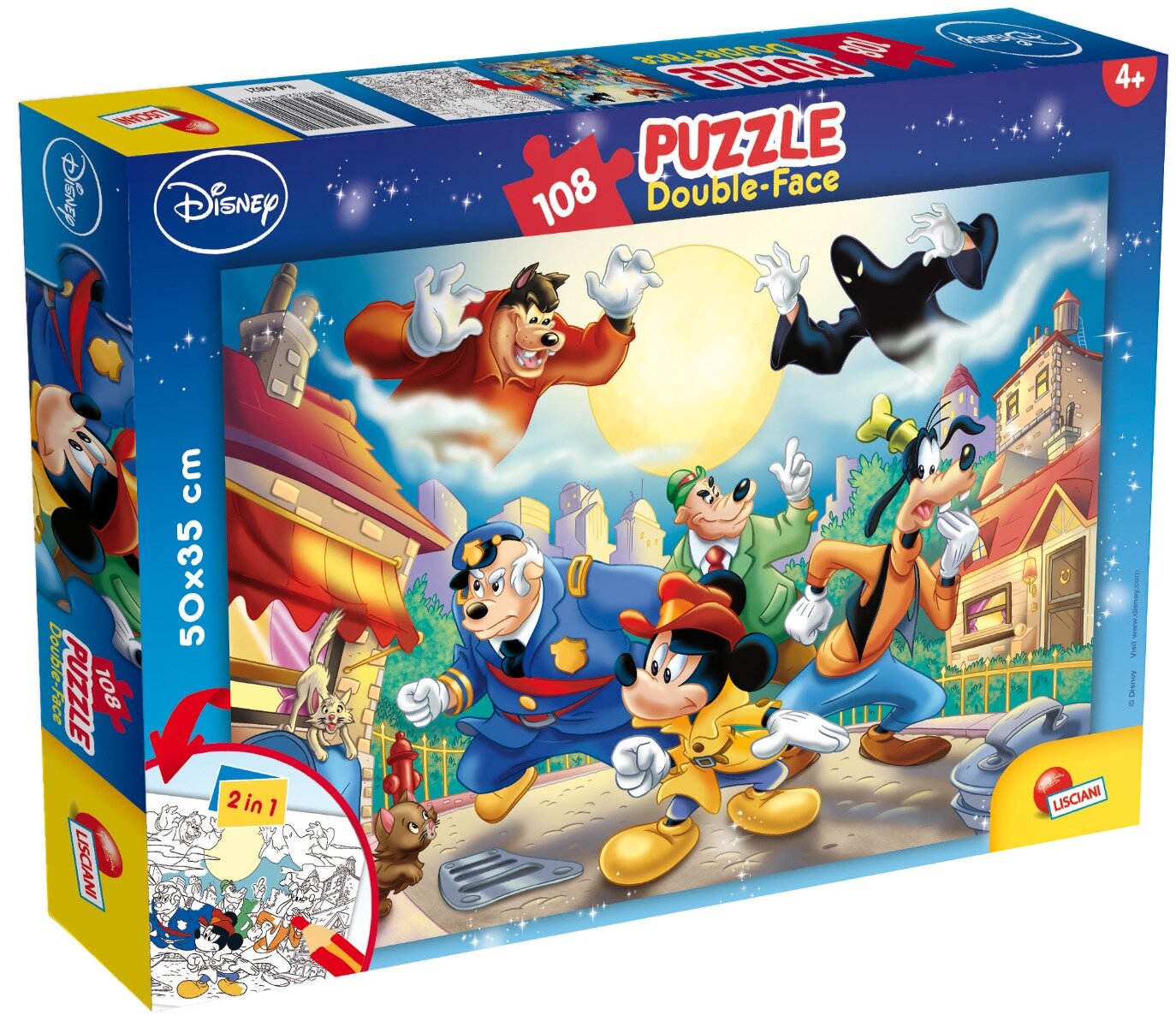 LISCIANI Puzzle 2 In 1 Mickey Mouse Detectiv Plus 108 piese