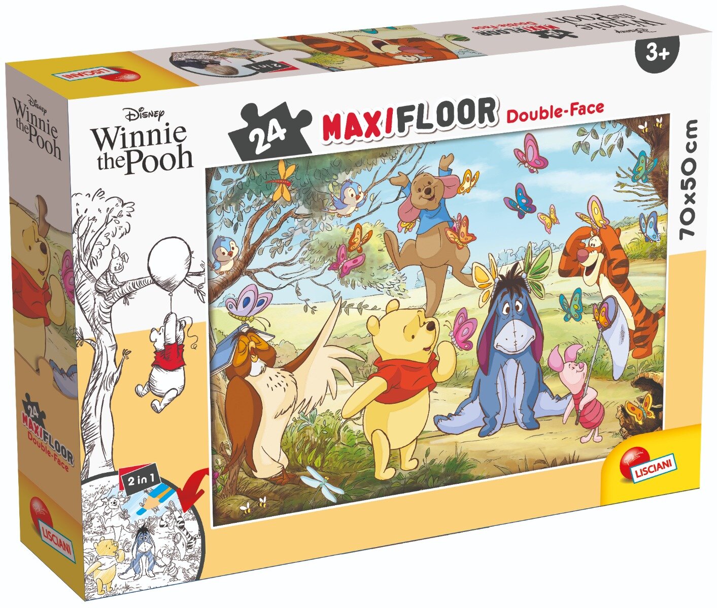 LISCIANI Puzzle de podea 2 in 1 Disney Winnie The Pooh Maxi 24 piese