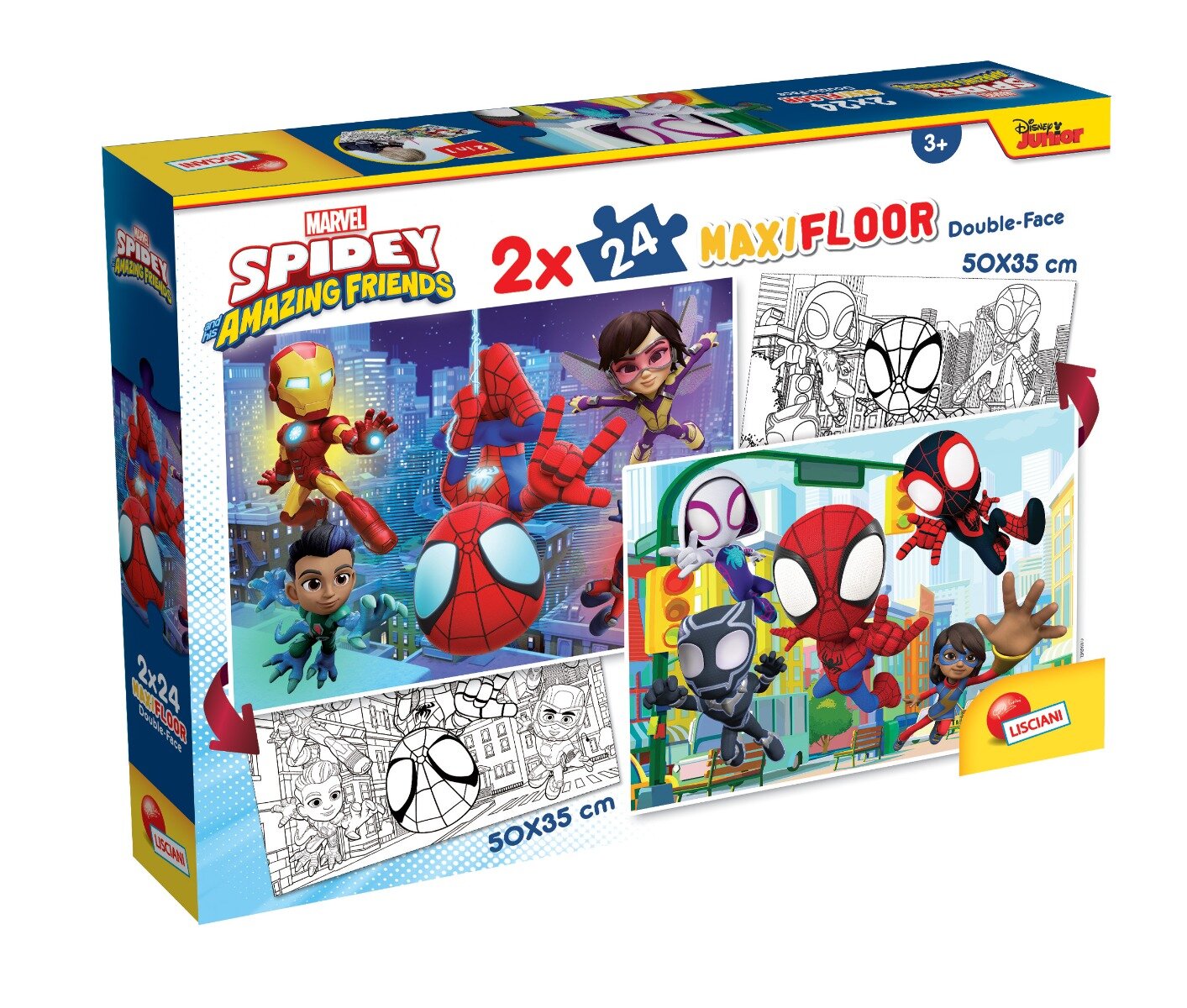LISCIANI Puzzle Maxi de podea 2 in 1 Marvel Spidey and his Amazing Friends 2 x 24 piese
