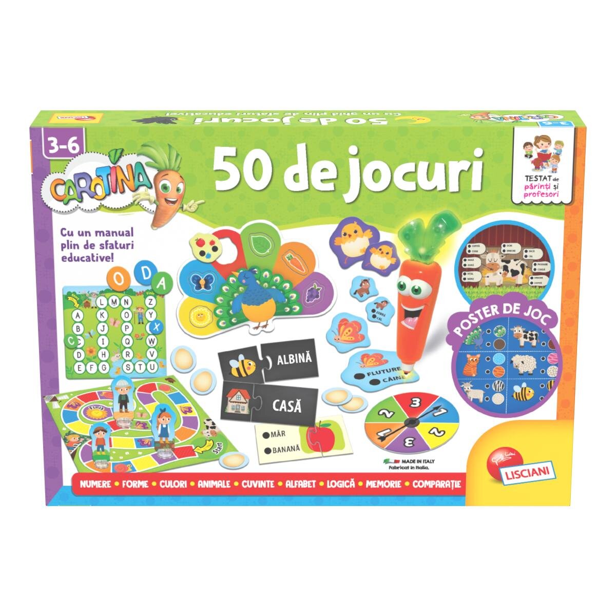 LISCIANI Set 50 jocuri educative Carotina Creionul interactiv