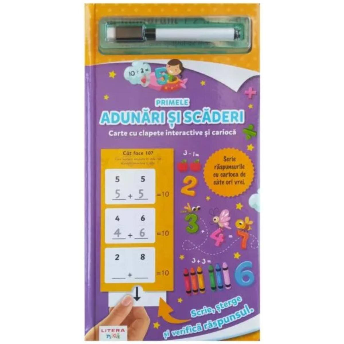 Litera Carte cu clapete interactive si carioca Primele adunari si scaderi