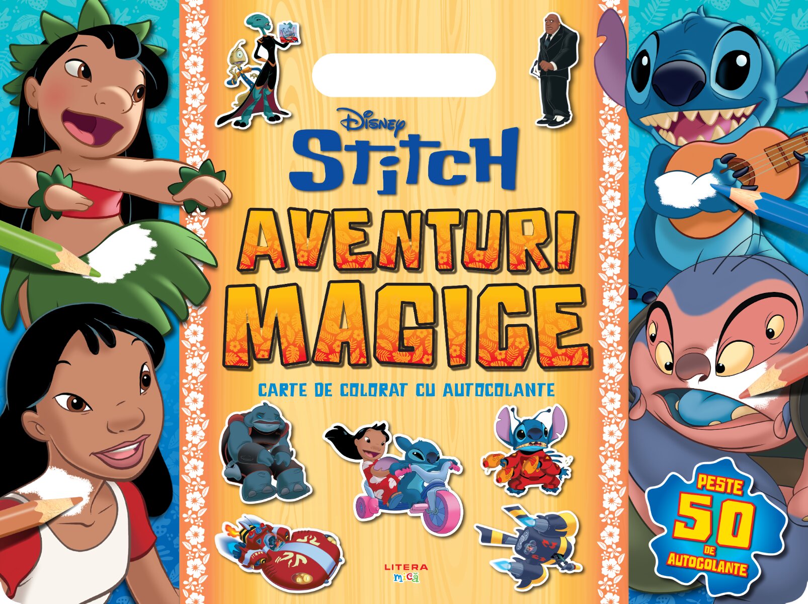 Litera Disney Stitch Aventuri magice Carte de colorat cu autocolante