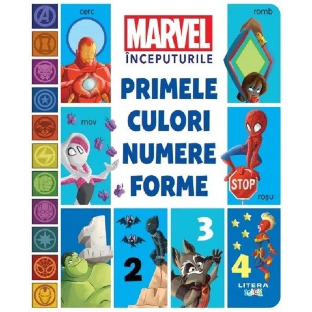 Litera Marvel inceputurile Primele culori numere Forme