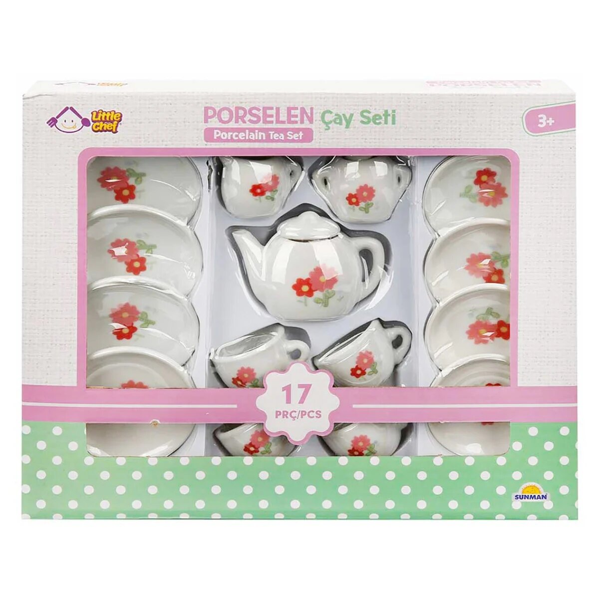 Little Chef Set de ceai din portelan 17 piese