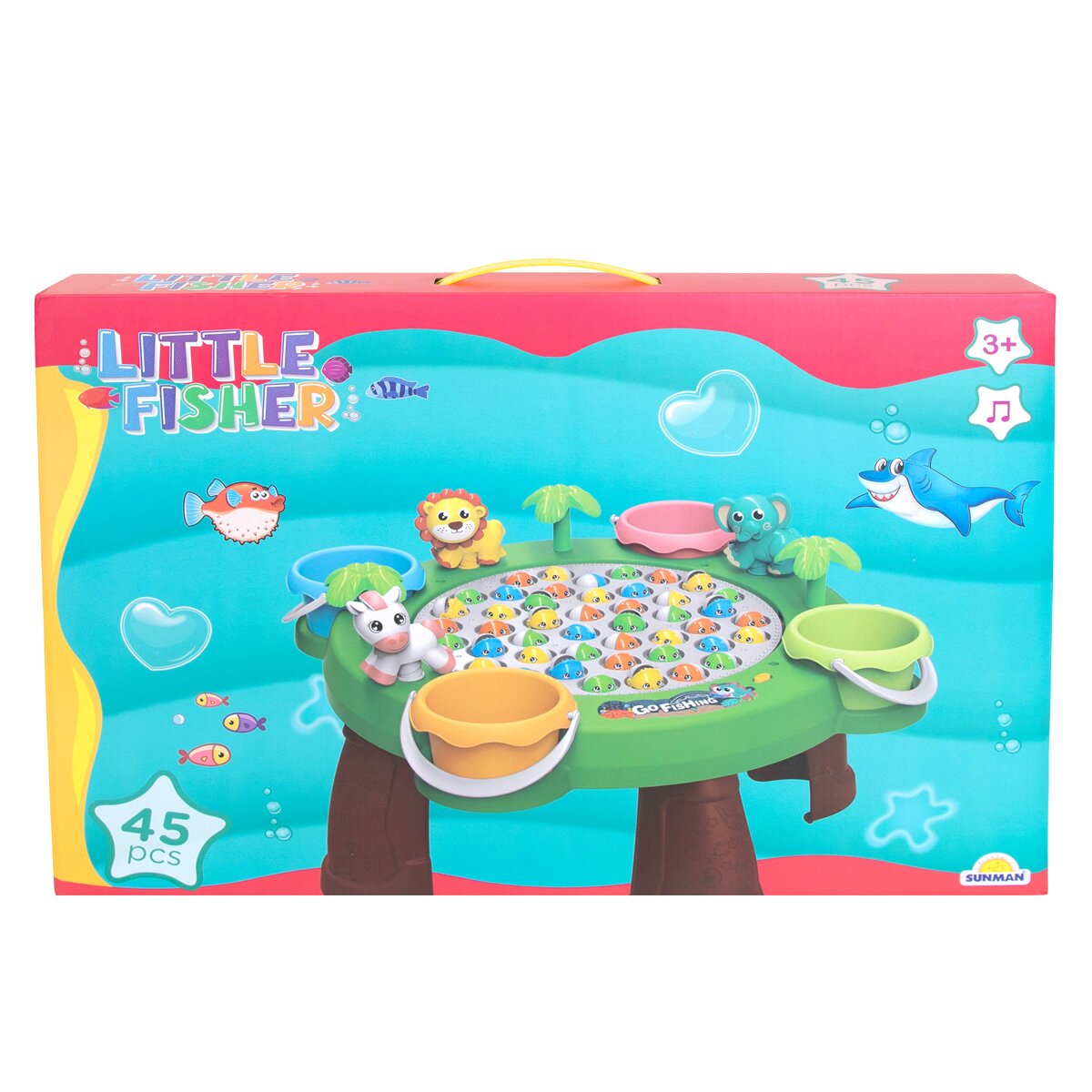 Little Fisher Set interactiv de pescuit cu masuta 45 piese