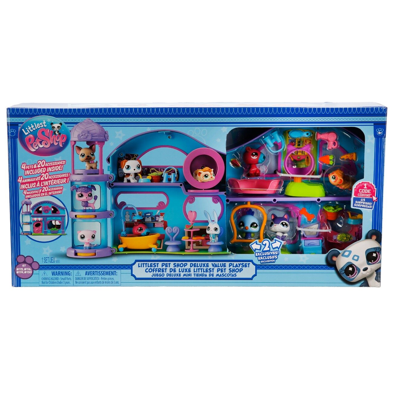 Littlest Pet Shop Set 4 figurine si 20 accesorii Deluxe Playset