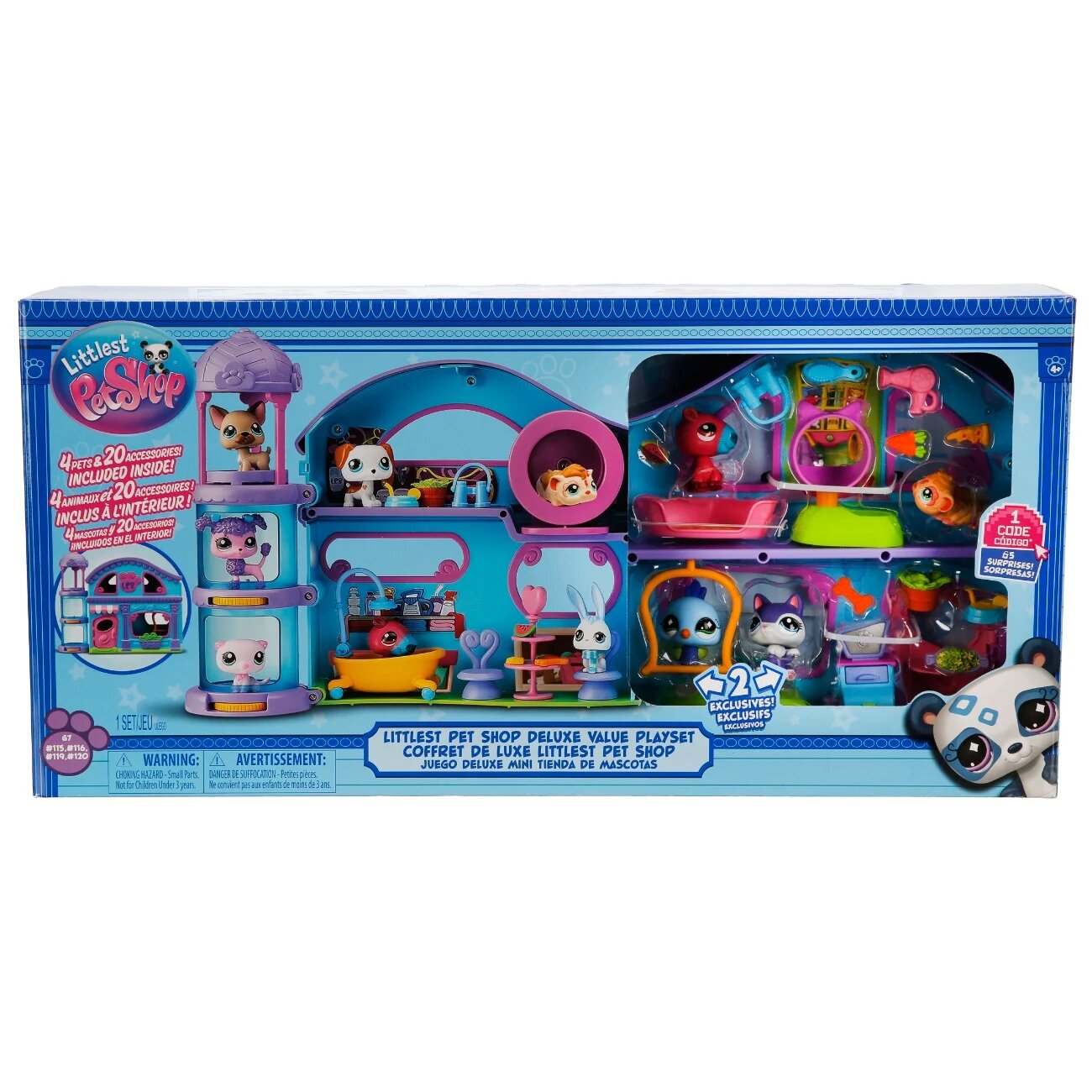 Littlest Pet Shop Set 4 figurine si 20 accesorii Deluxe Playset S4