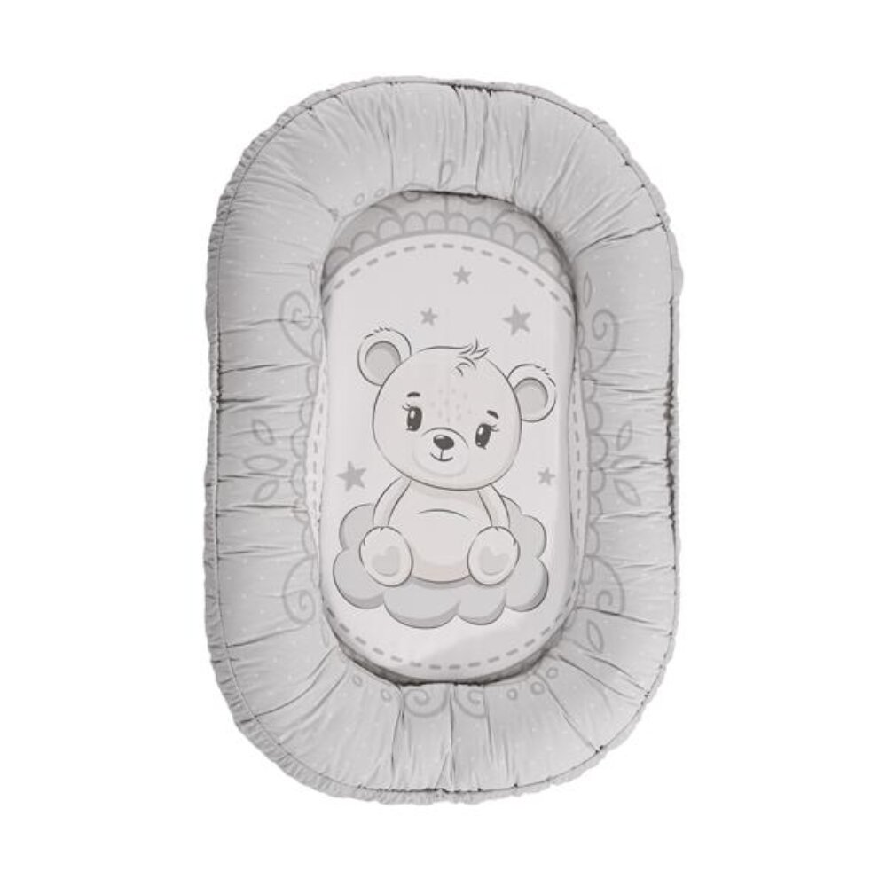 LORELLI Baby nest bumbac ranforce Little Bear 92 x 58 cm Grey