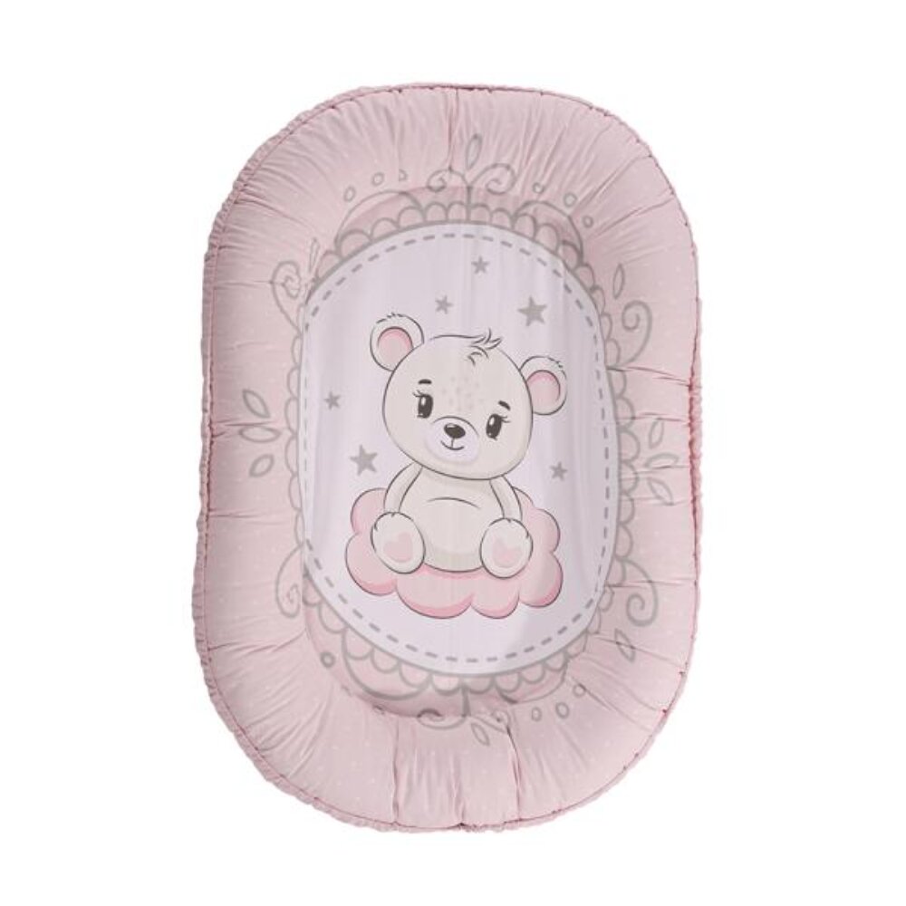 LORELLI Baby nest bumbac ranforce Little Bear 92 x 58 cm Pink