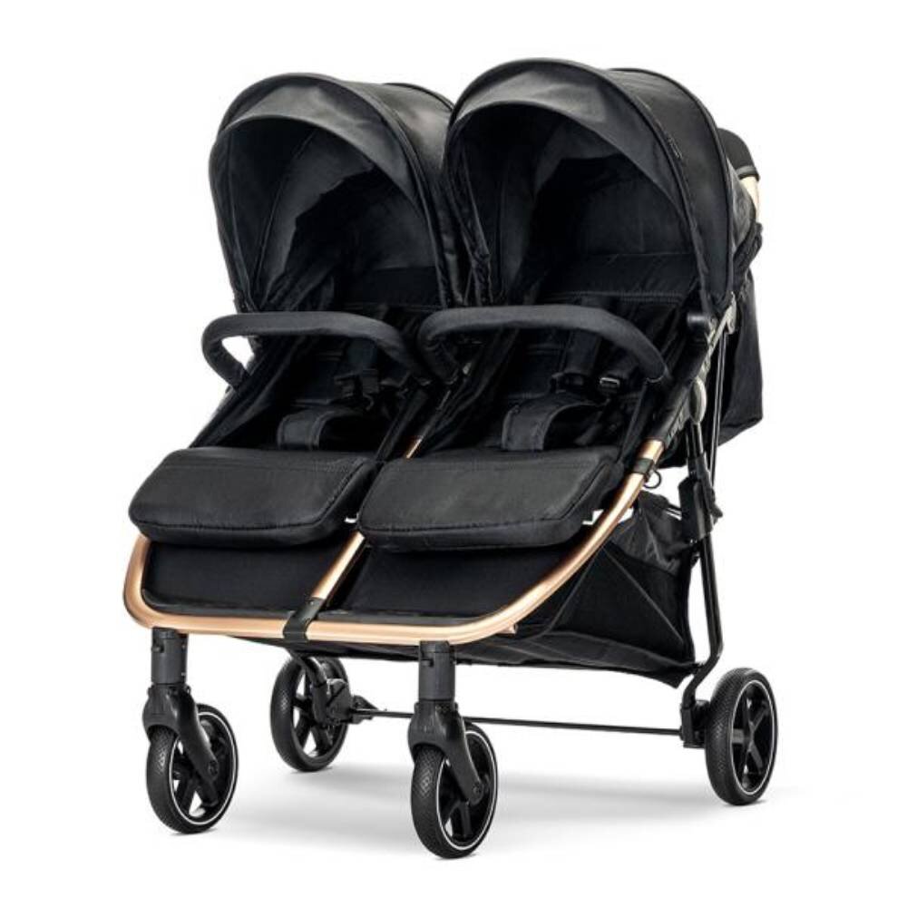 LORELLI Carucior pentru gemeni Duo pana la 22 kg cadru din aluminiu spatar reglabil pozitii multiple geanta inclusa Black