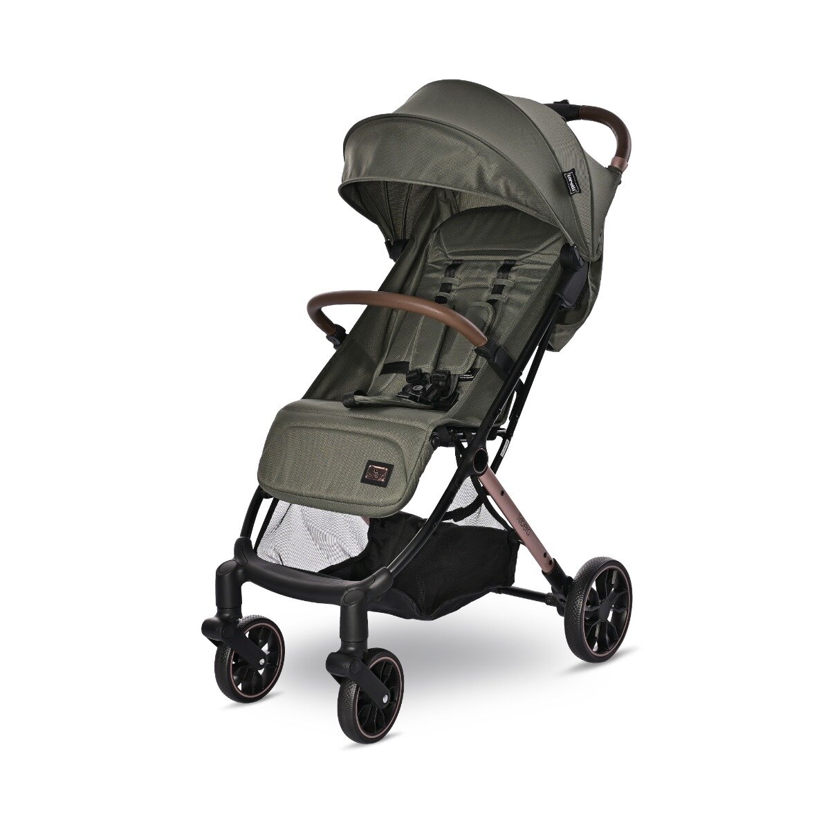 LORELLI Carucior pentru nou-nascut Ribera tip troler dimensiuni compatibile avion Green Aspen