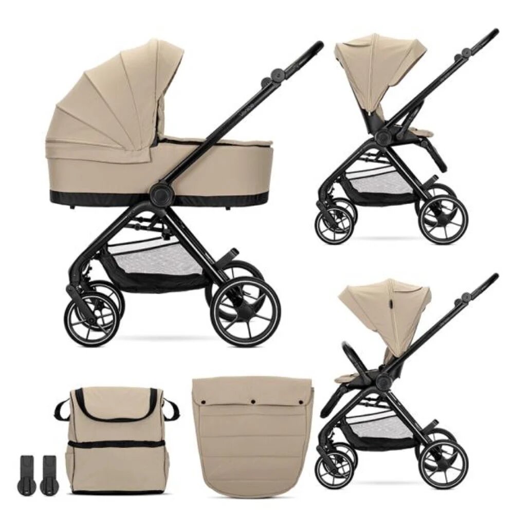 LORELLI Carucior set 2 in 1 Venice cos landou individual cadru din aluminiu sezut reversibil pana la 22 Kg Beige
