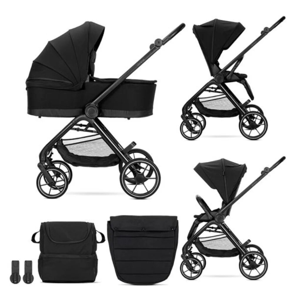 LORELLI Carucior set 2 in 1 Venice cos landou individual cadru din aluminiu sezut reversibil pana la 22 Kg Black