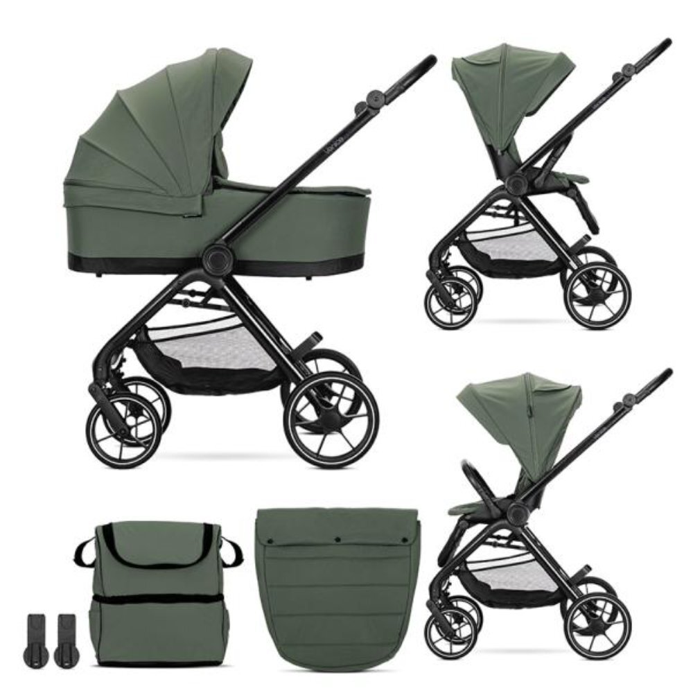 LORELLI Carucior set 2 in 1 Venice cos landou individual cadru din aluminiu sezut reversibil pana la 22 Kg Green