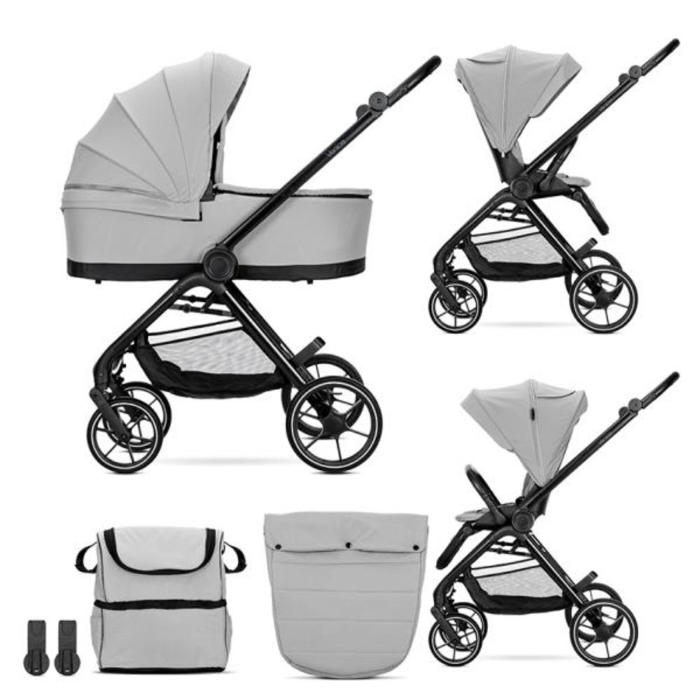 LORELLI Carucior set 2 in 1 Venice cos landou individual cadru din aluminiu sezut reversibil pana la 22 Kg Grey