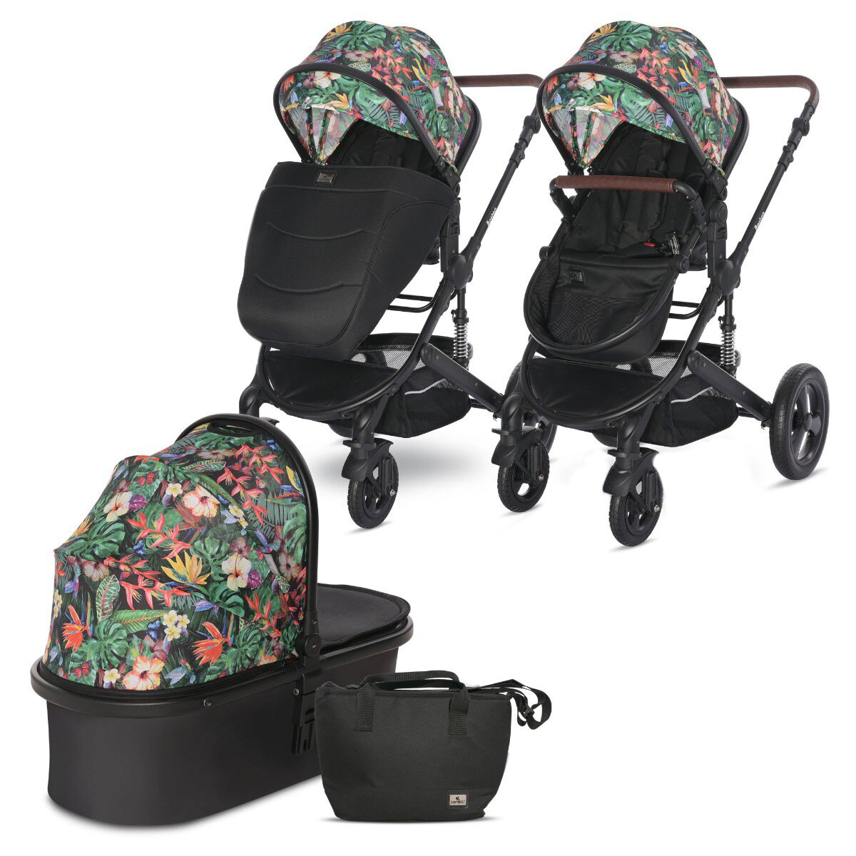 LORELLI Carucior set transformabil Boston pana la 22 kg Tropical flowers