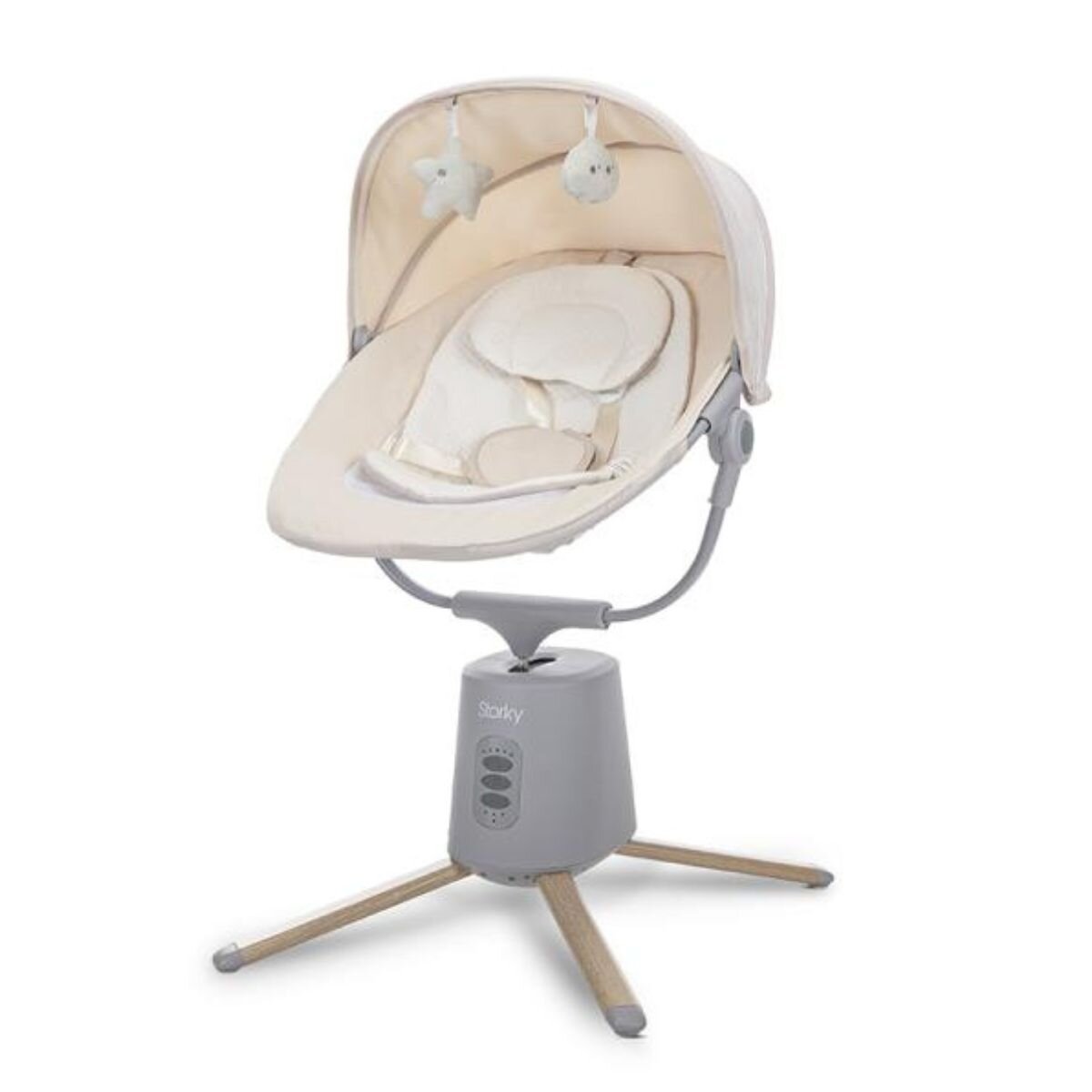 LORELLI Leagan electric pentru bebelusi Storky bluetooth telecomanda 5 viteze de leganare Beige