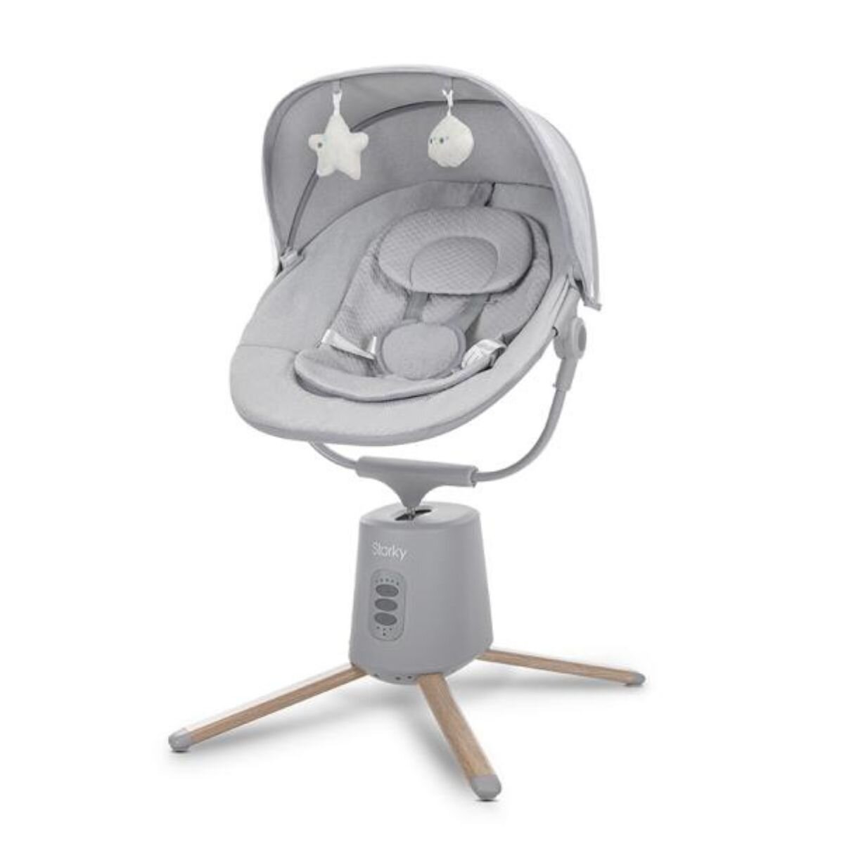 LORELLI Leagan electric pentru bebelusi Storky bluetooth telecomanda 5 viteze de leganare Grey