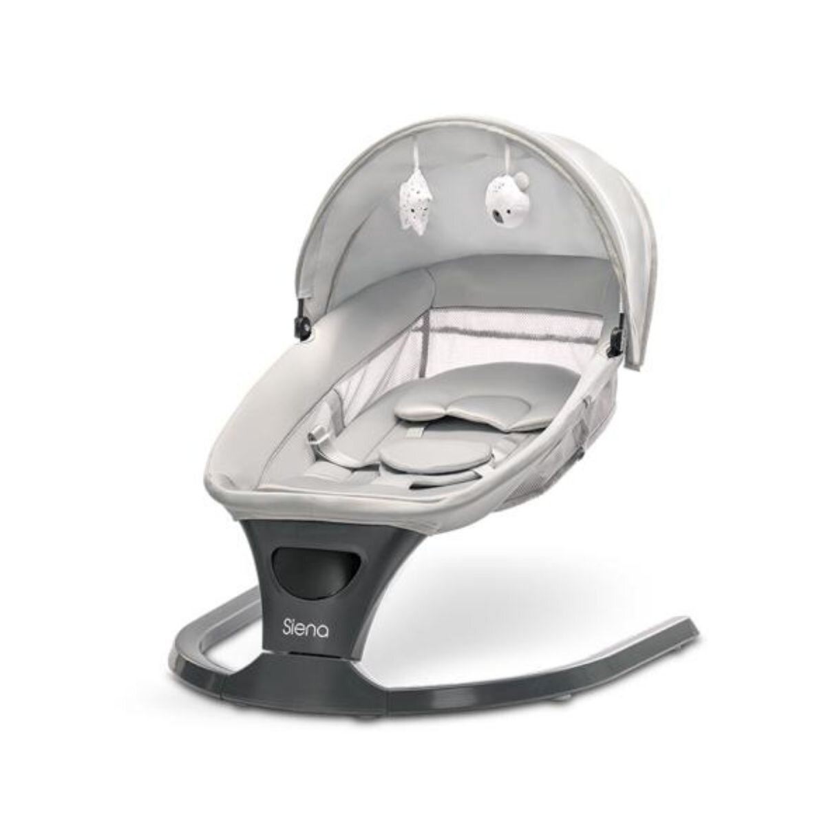 LORELLI Leagan electric Siena 5 viteze de leganare senzor inteligent de miscare telecomanda panou muzical Light Grey