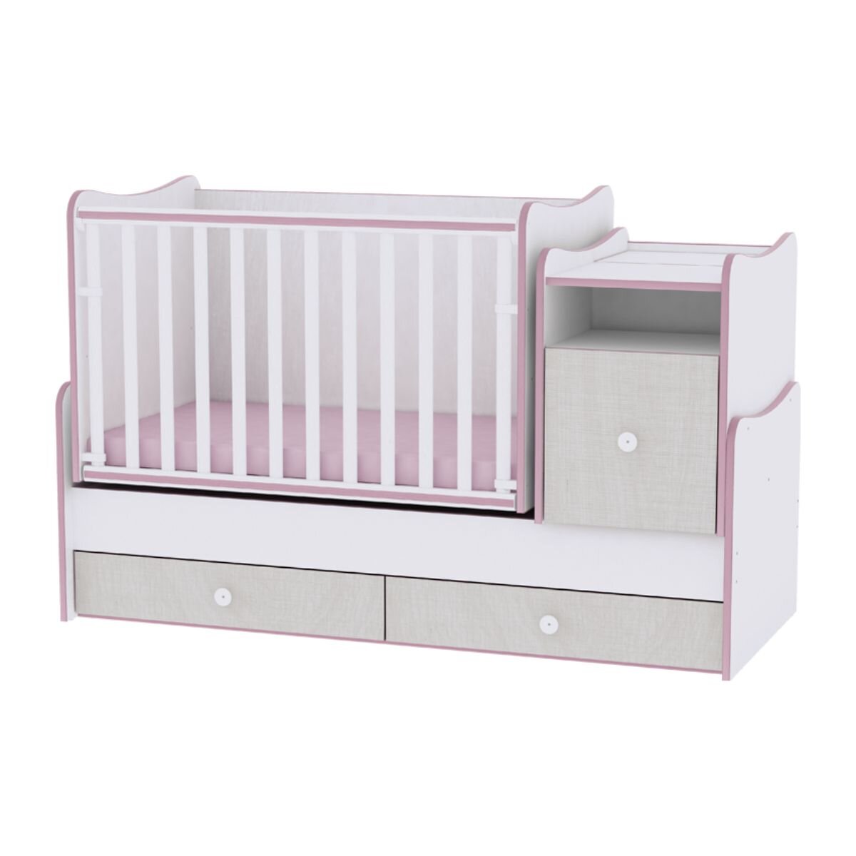 LORELLI Mobilier transformabil Trend Plus 167 x 72 x 105 cm White Pink Crossline