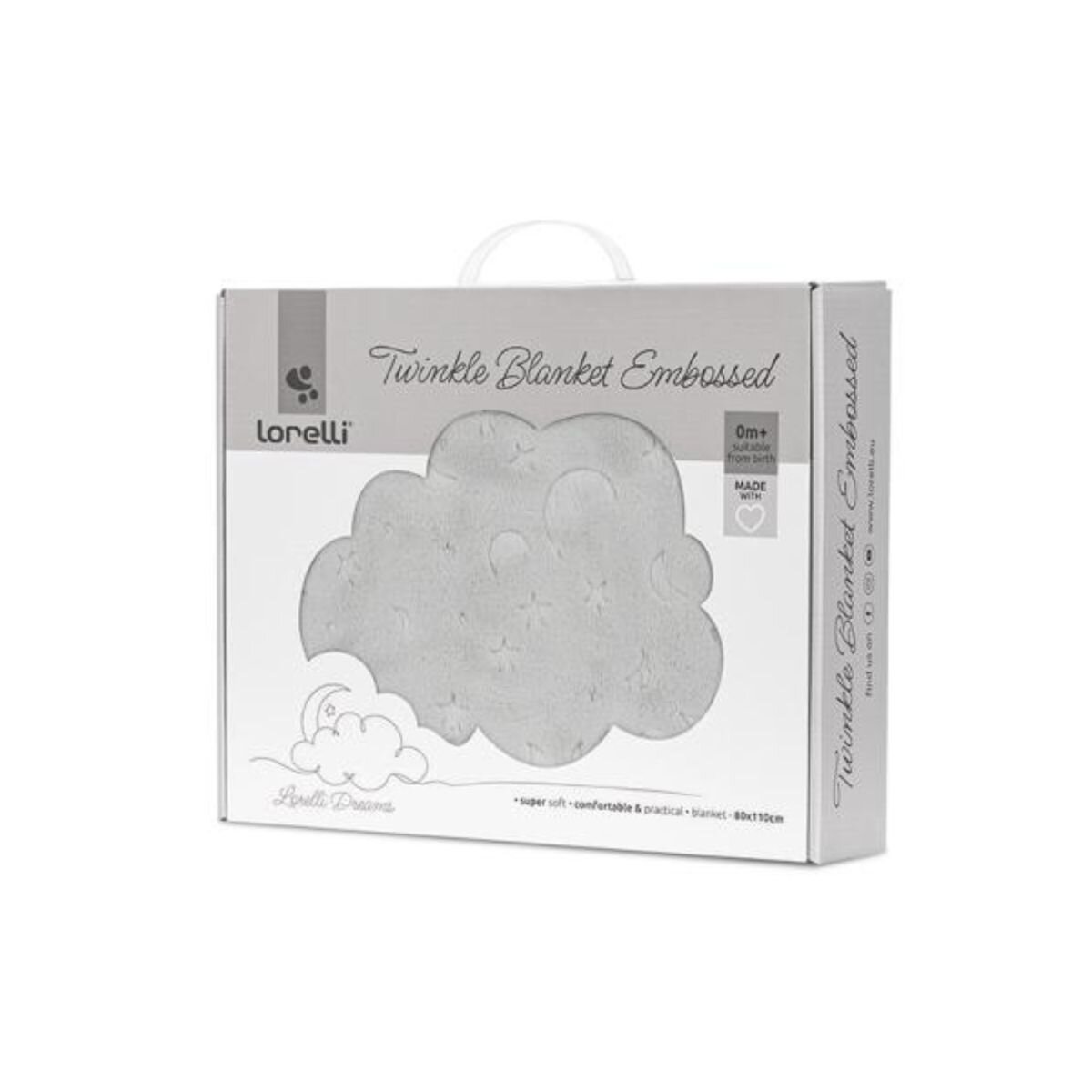 LORELLI Paturica pentru bebelusi Twinkle material moale model decorativ in relief 80 x 110 cm Grey