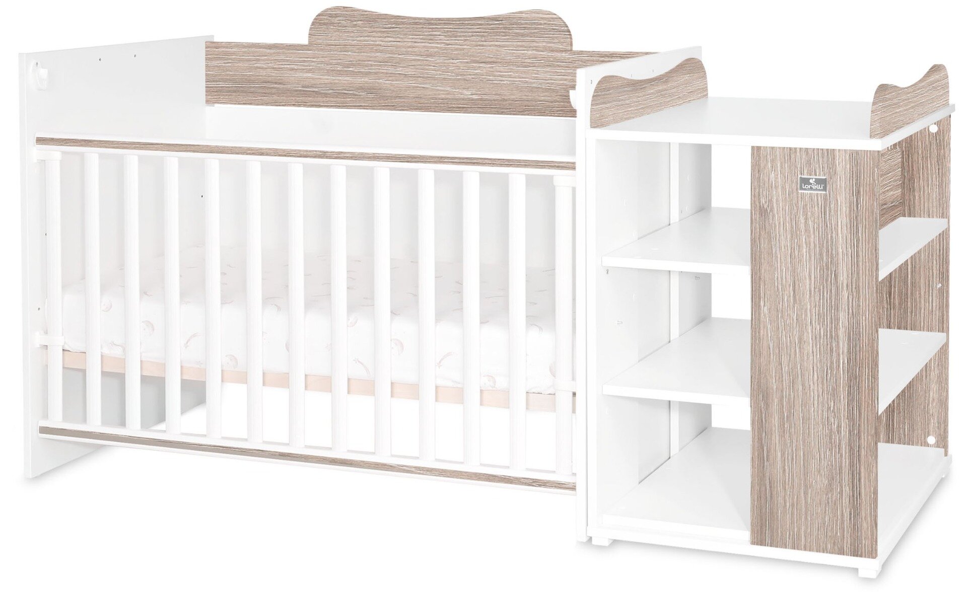 LORELLI Patut modular multifunctional 5 configurari diferite 190 x 72 cm Multi White Coffe