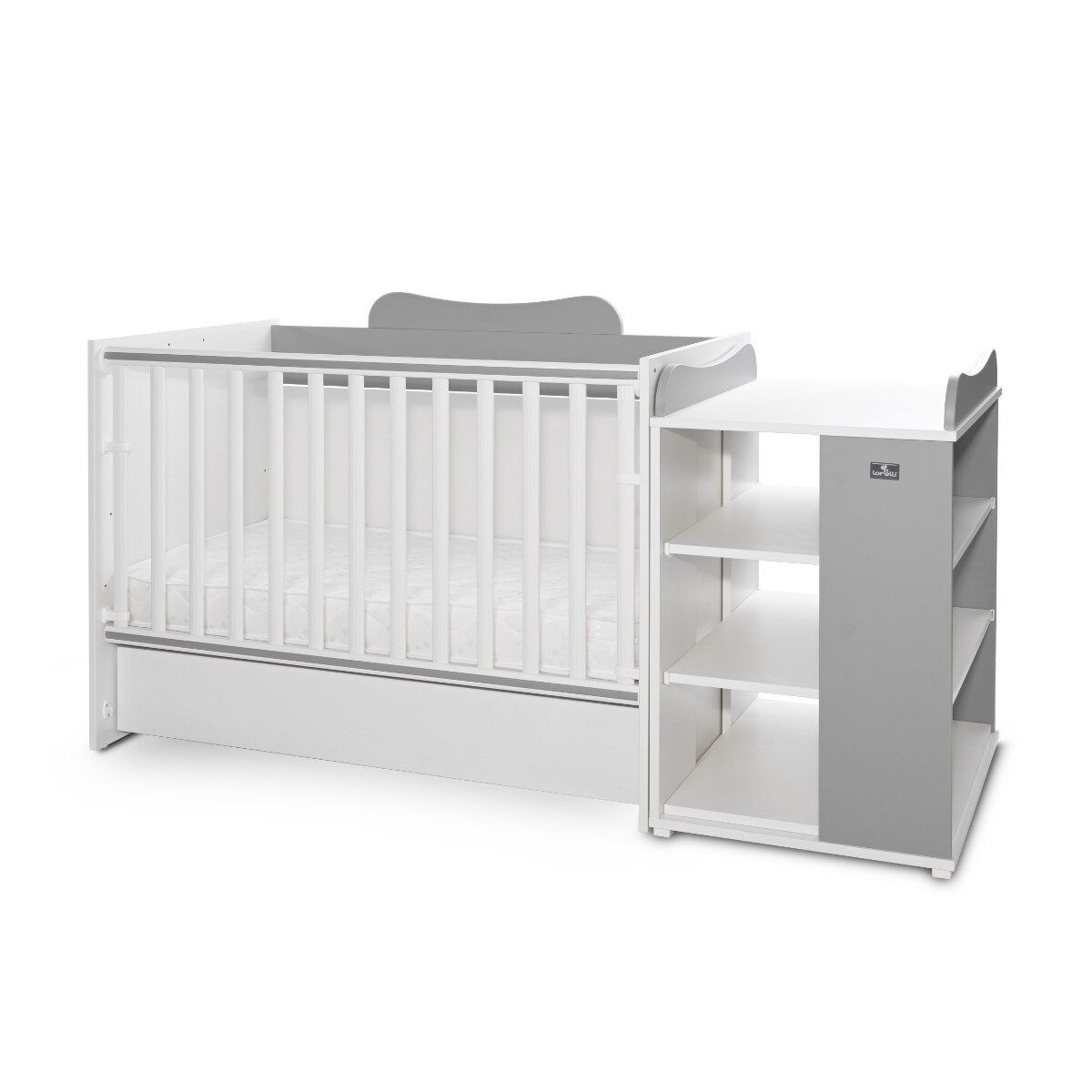 LORELLI Patut modular multifunctional 5 configurari diferite 190 X 72 cm Multi White Stone Grey