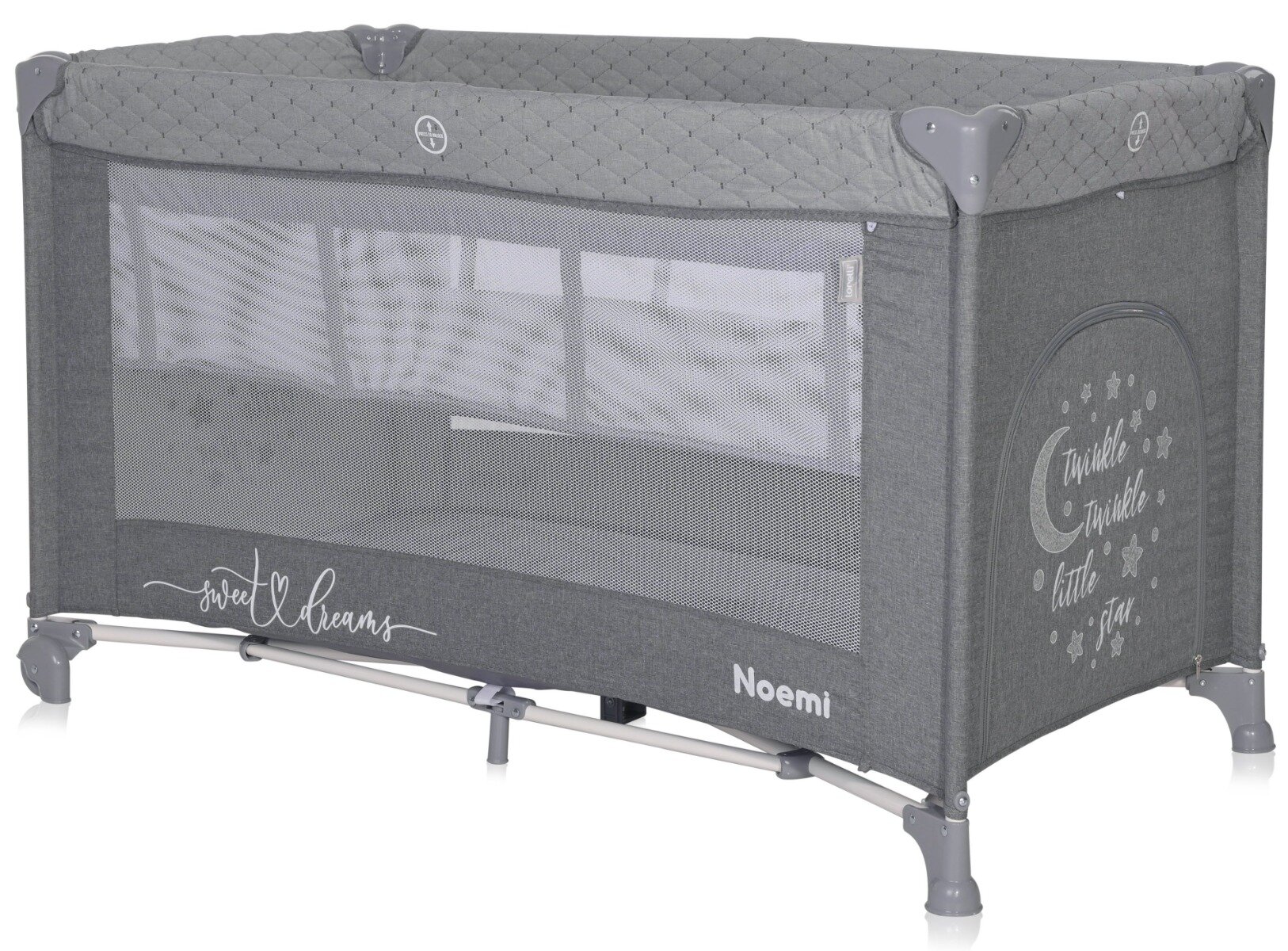 LORELLI Patut pliabil Noemi 2 nivele Cool Grey Star