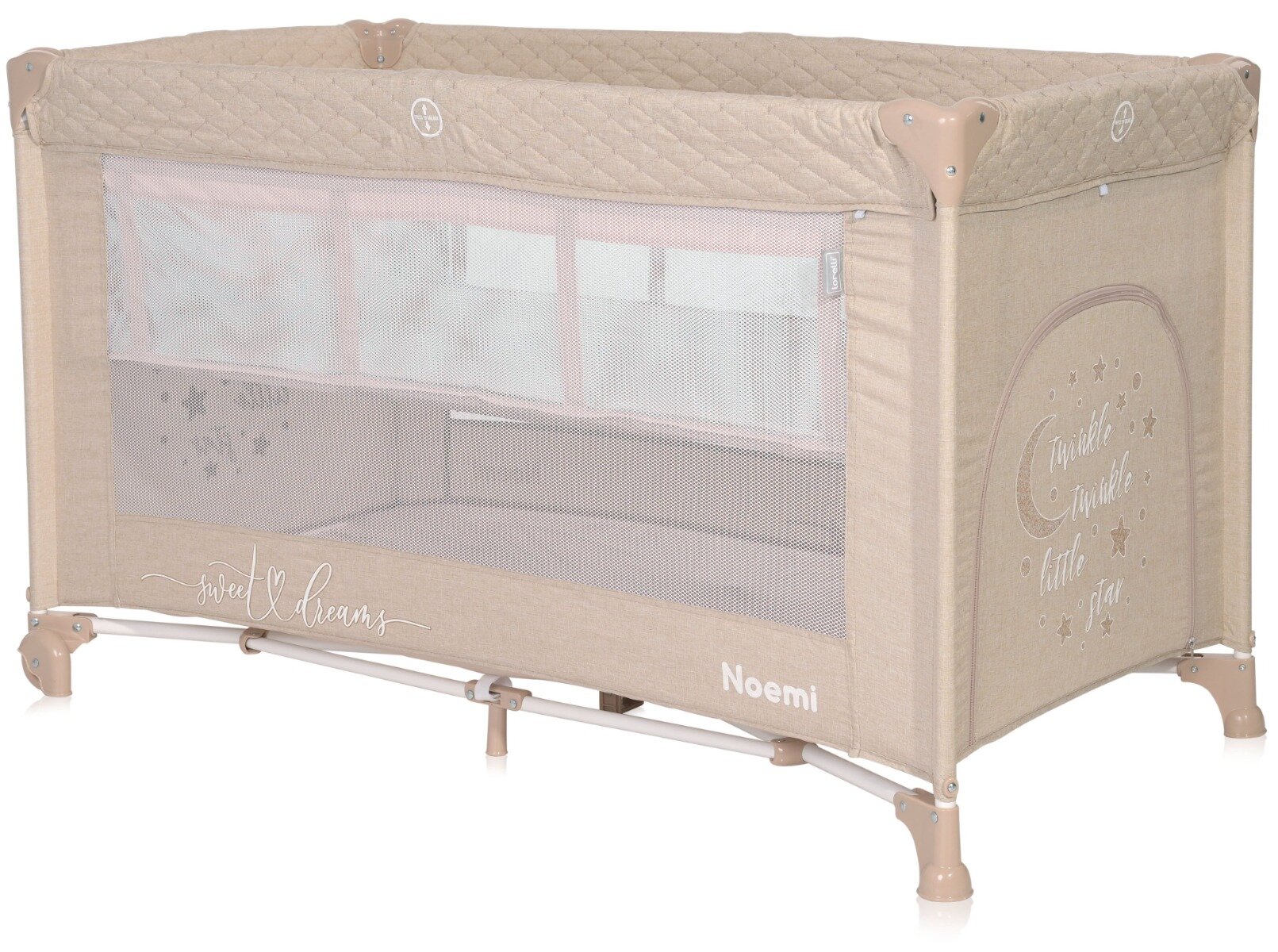 LORELLI Patut pliabil Noemi 2 nivele Fog Beige Star