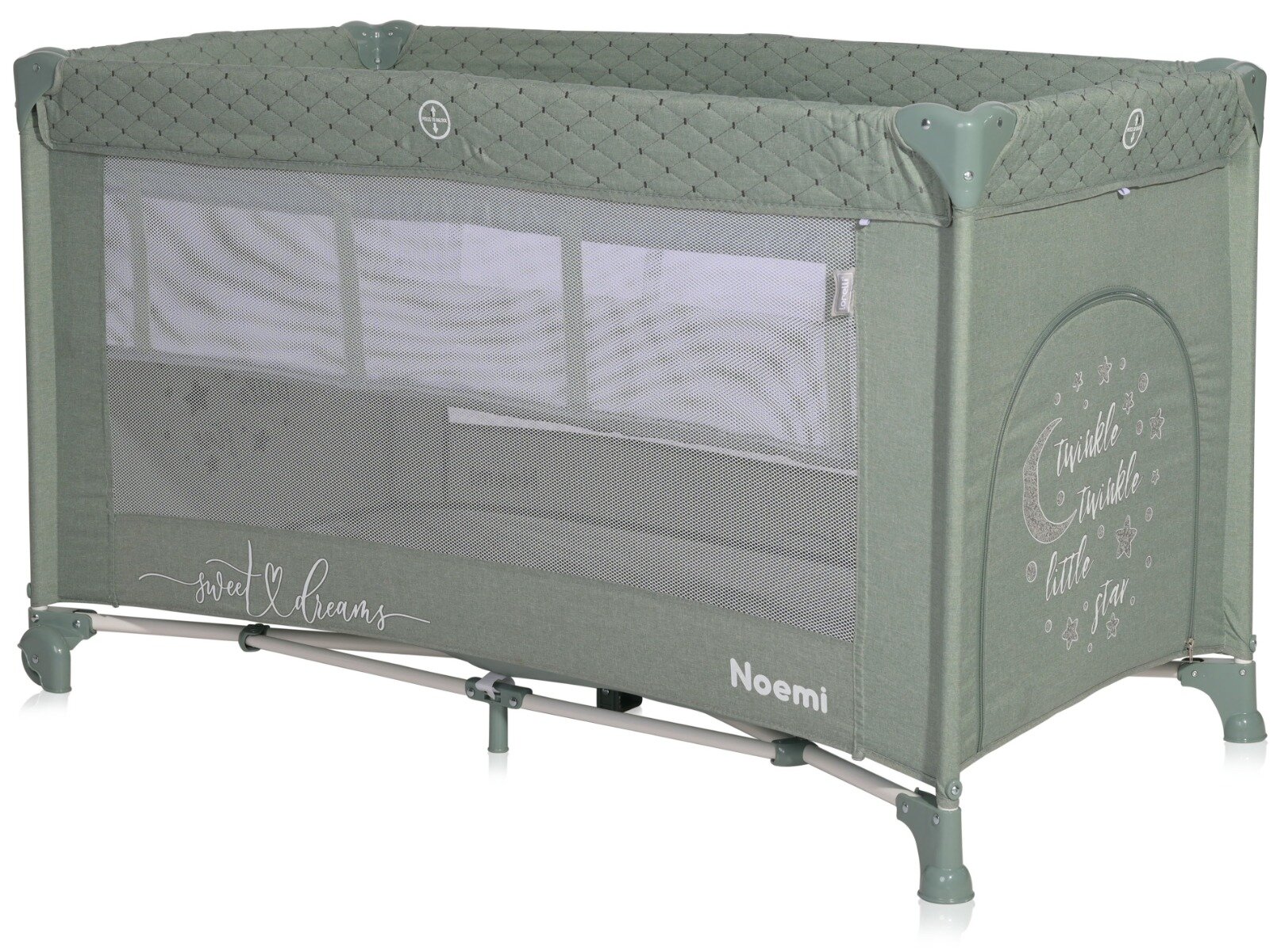 LORELLI Patut pliabil Noemi 2 nivele Iceberg Green Star