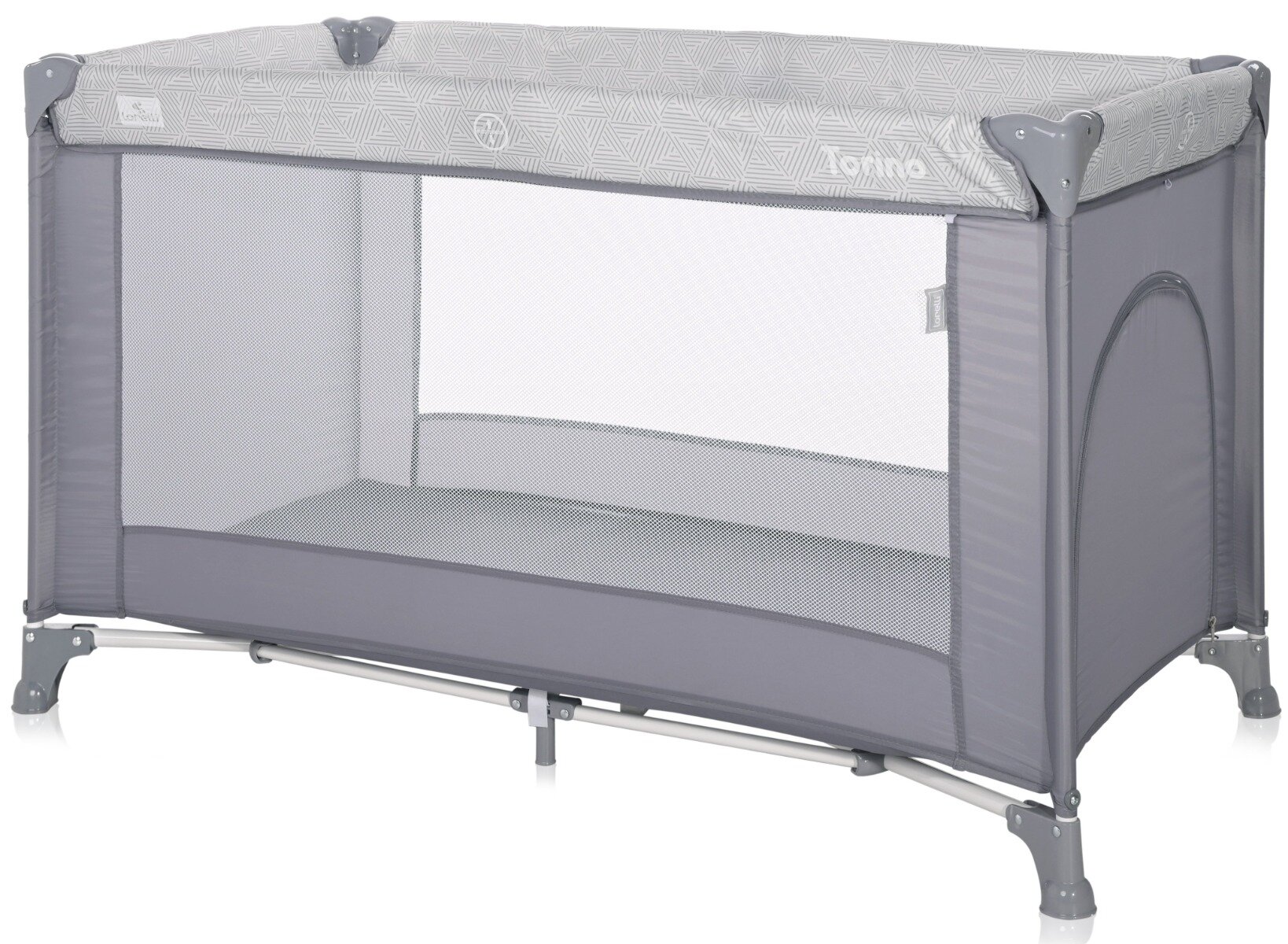 LORELLI Patut pliabil Torino 1 nivel Grey Striped Elements