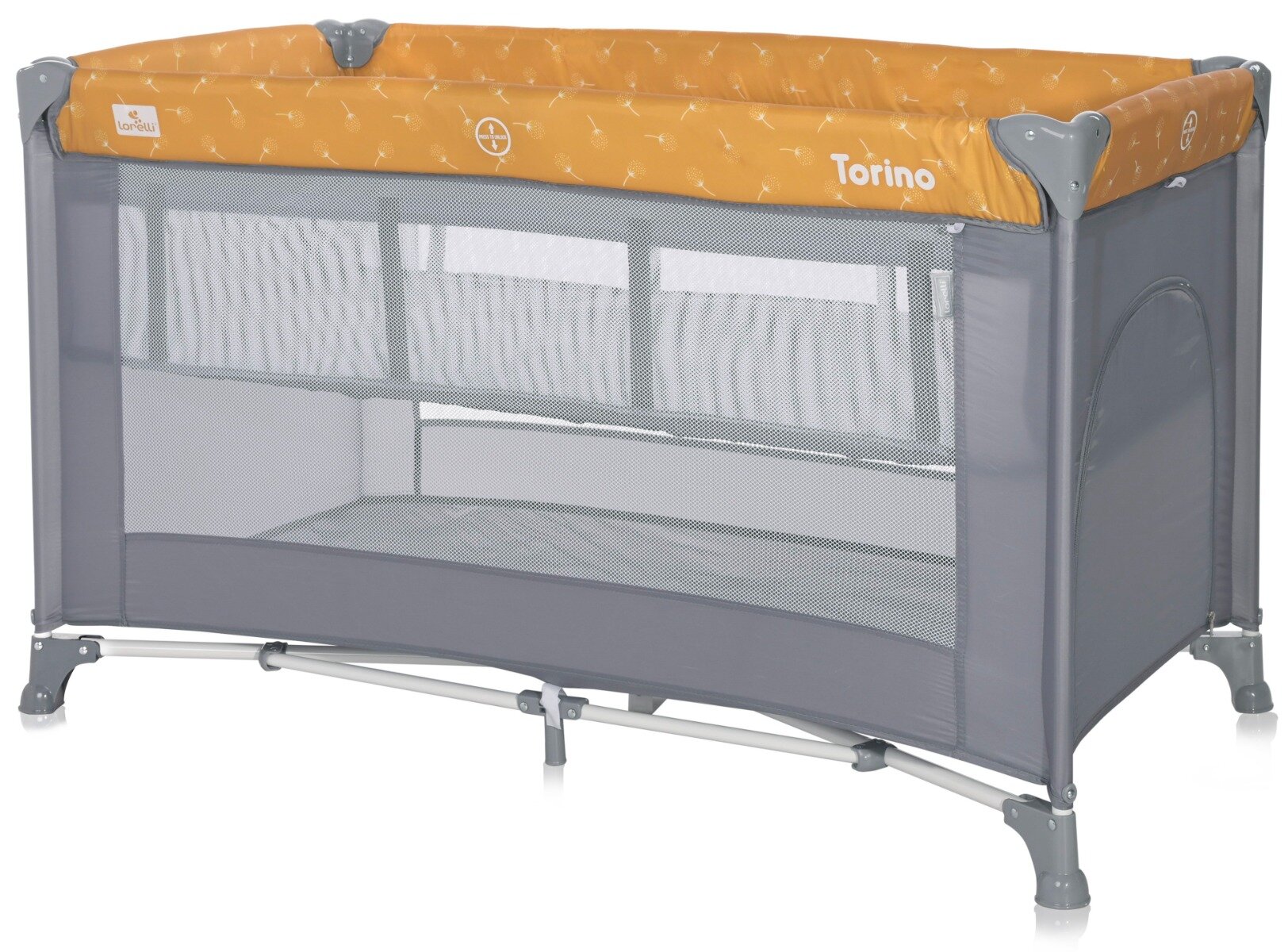 LORELLI Patut pliabil Torino 2 nivele Lemon Curry Floral
