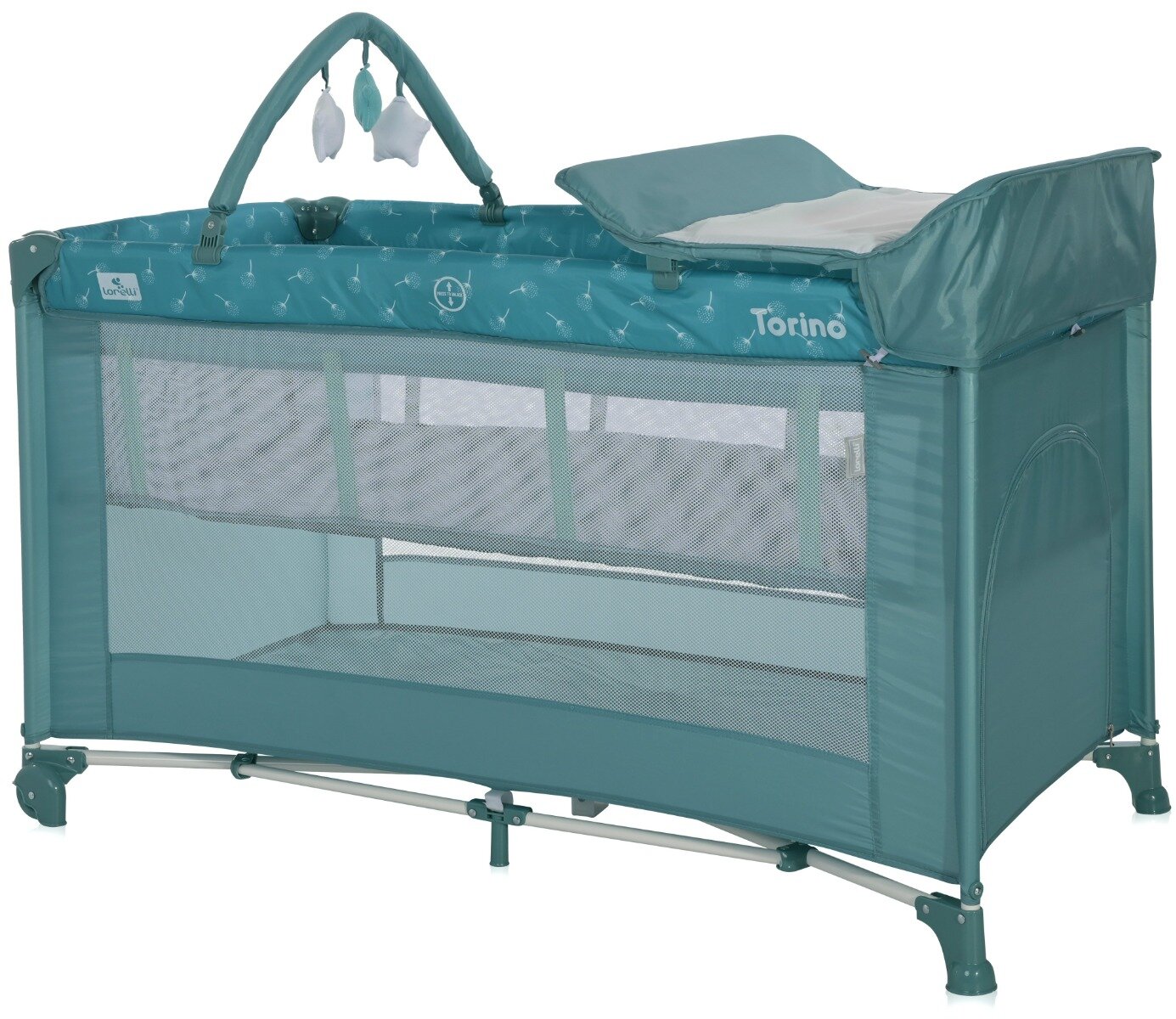 LORELLI Patut pliabil Torino Plus 2 nivele cu accesorii Arctic Floral