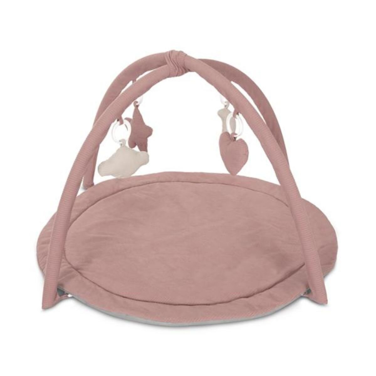 LORELLI Saltea de activitati pentru bebelusi Moments jucarii textile cu sunet si zornaitoare 83 x 83 cm Pink
