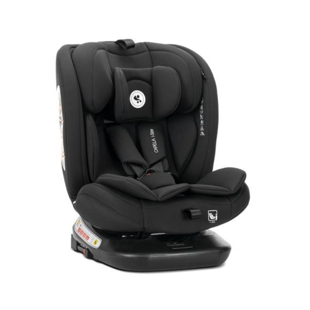 LORELLI Scaun auto Capella I-Size Isofix rotativ 360 grade spatar reglabil 4 pozitii tetiera reglabila 40-150 cm Black