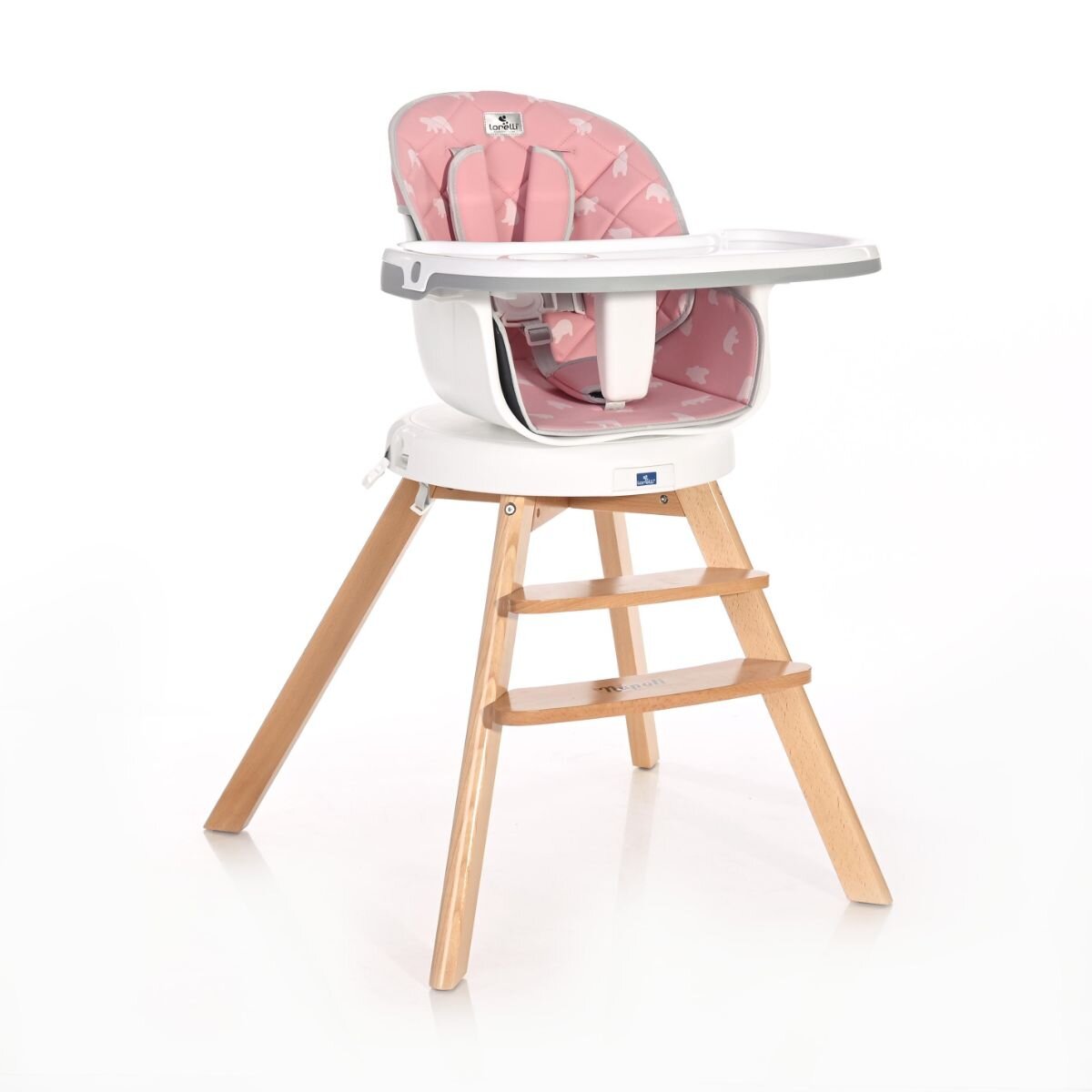 LORELLI Scaun de masa 3 in 1 cu sezut rotativ Napoli Pink Bears