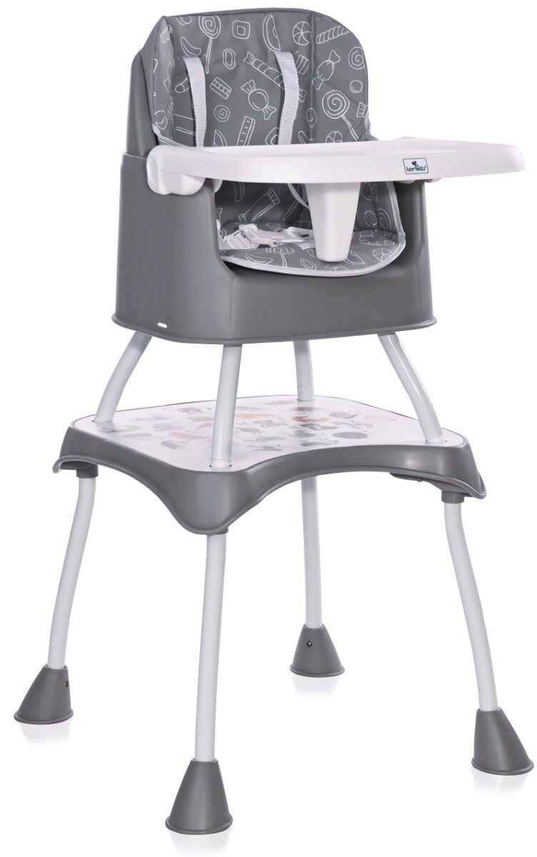 LORELLI Scaun de masa convertibil 3 in 1 inalt Trick Grey Candy